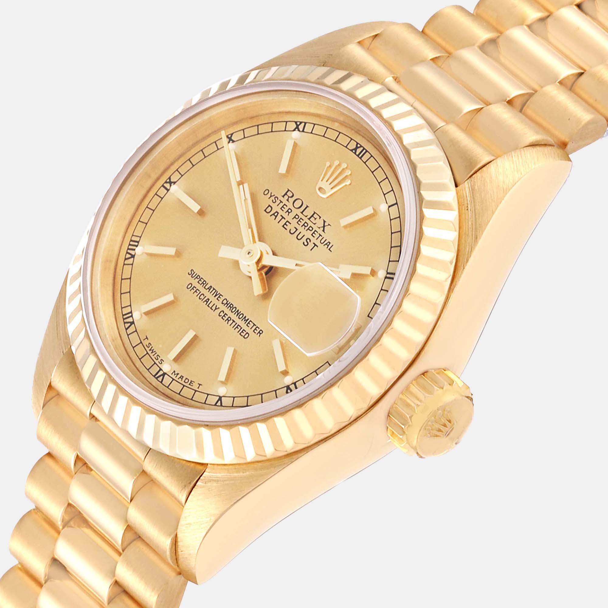 

Rolex Datejust President Yellow Gold Ladies Watch 69178 26 mm