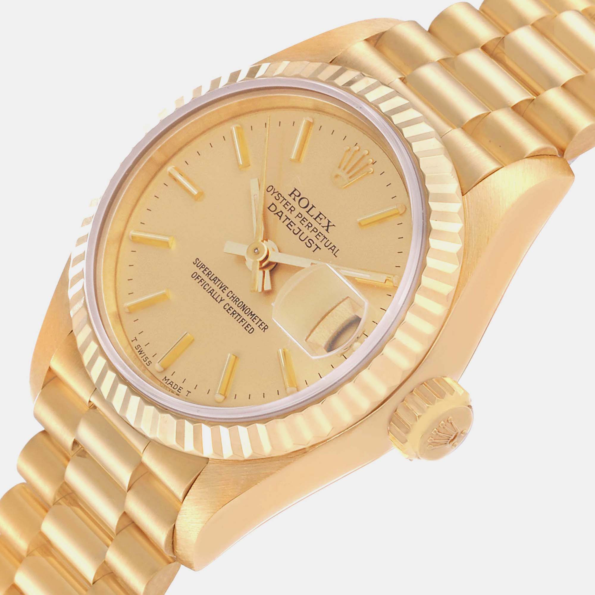 

Rolex Datejust President Yellow Gold Ladies Watch 69178 26 mm