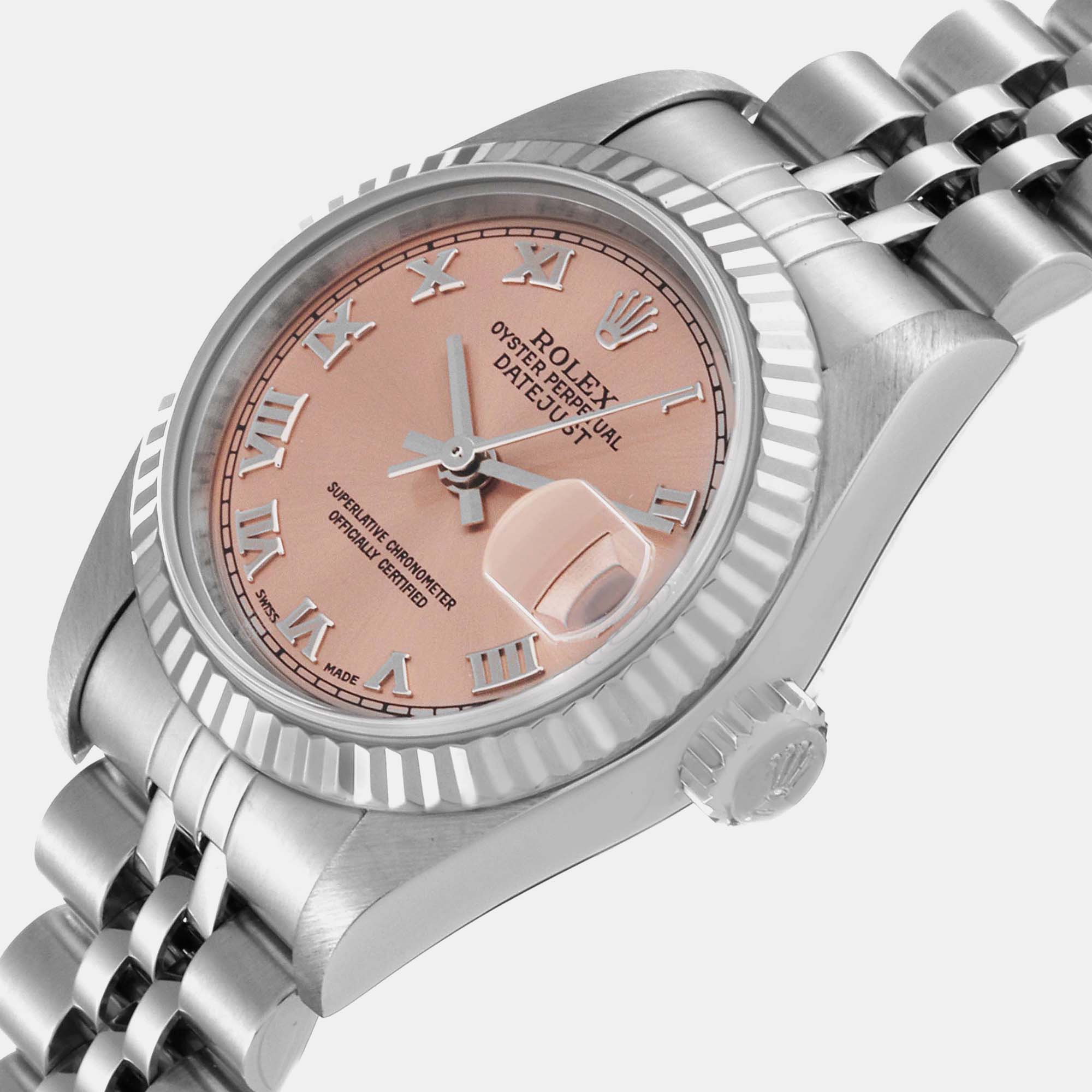 

Rolex Datejust Salmon Dial White Gold Steel Ladies Watch 79174 26 mm, Pink