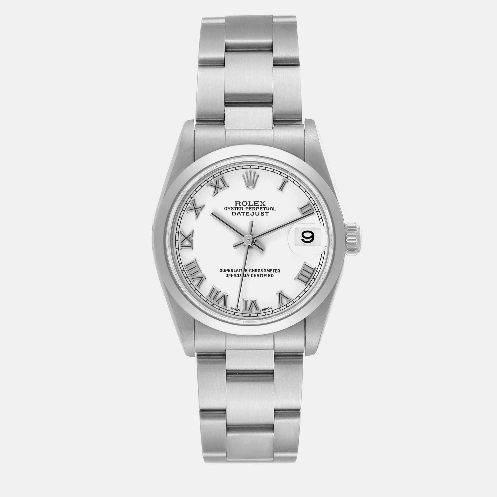 

Rolex Datejust 31 Midsize White Roman Dial Steel Ladies Watch 78240