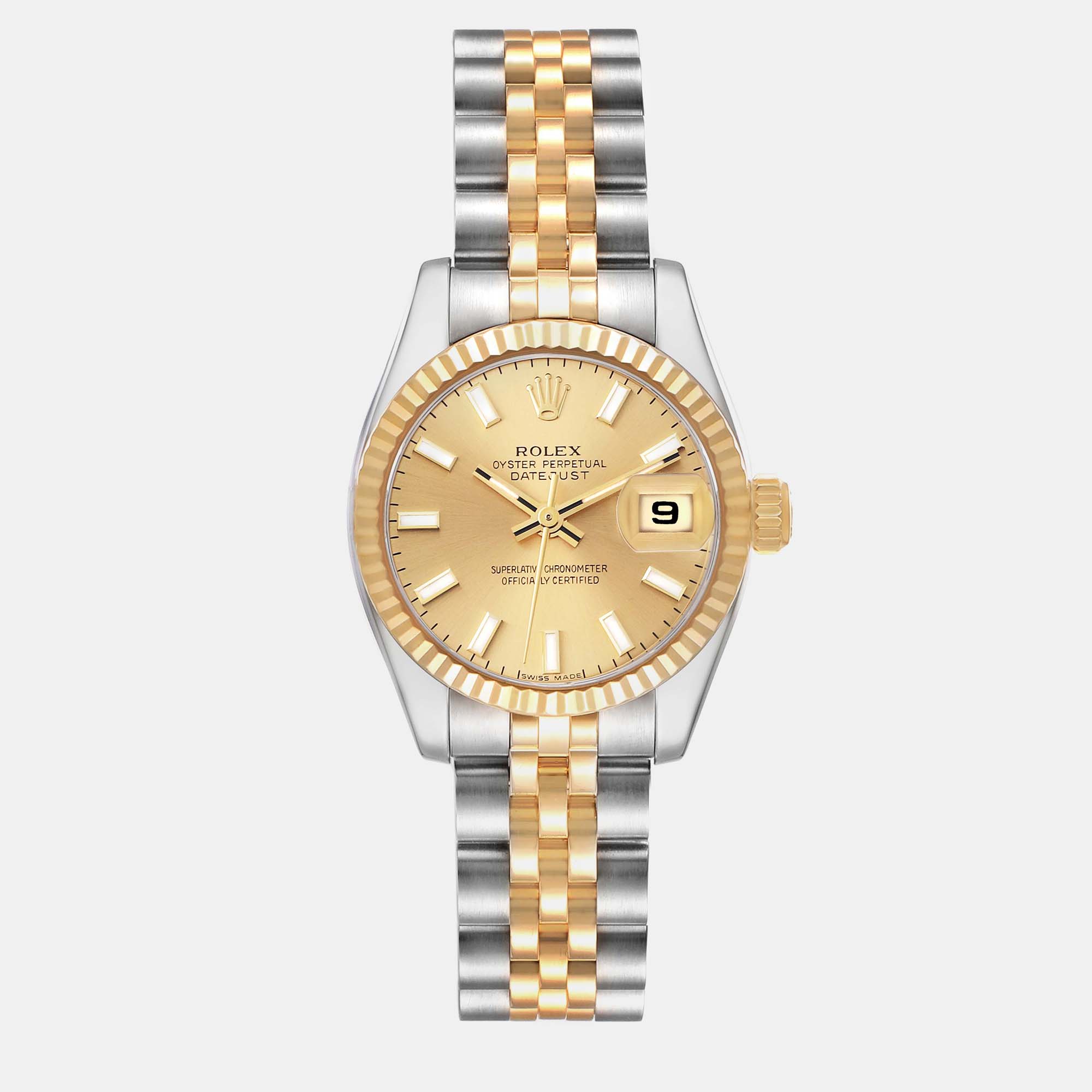 

Rolex Datejust Steel Yellow Gold Champagne Dial Ladies Watch 179173