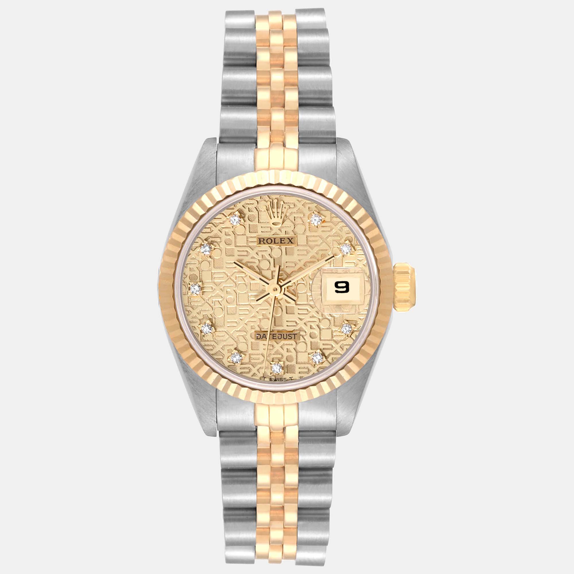 

Rolex Datejust Anniversary Diamond Dial Steel Yellow Gold Ladies Watch 69173