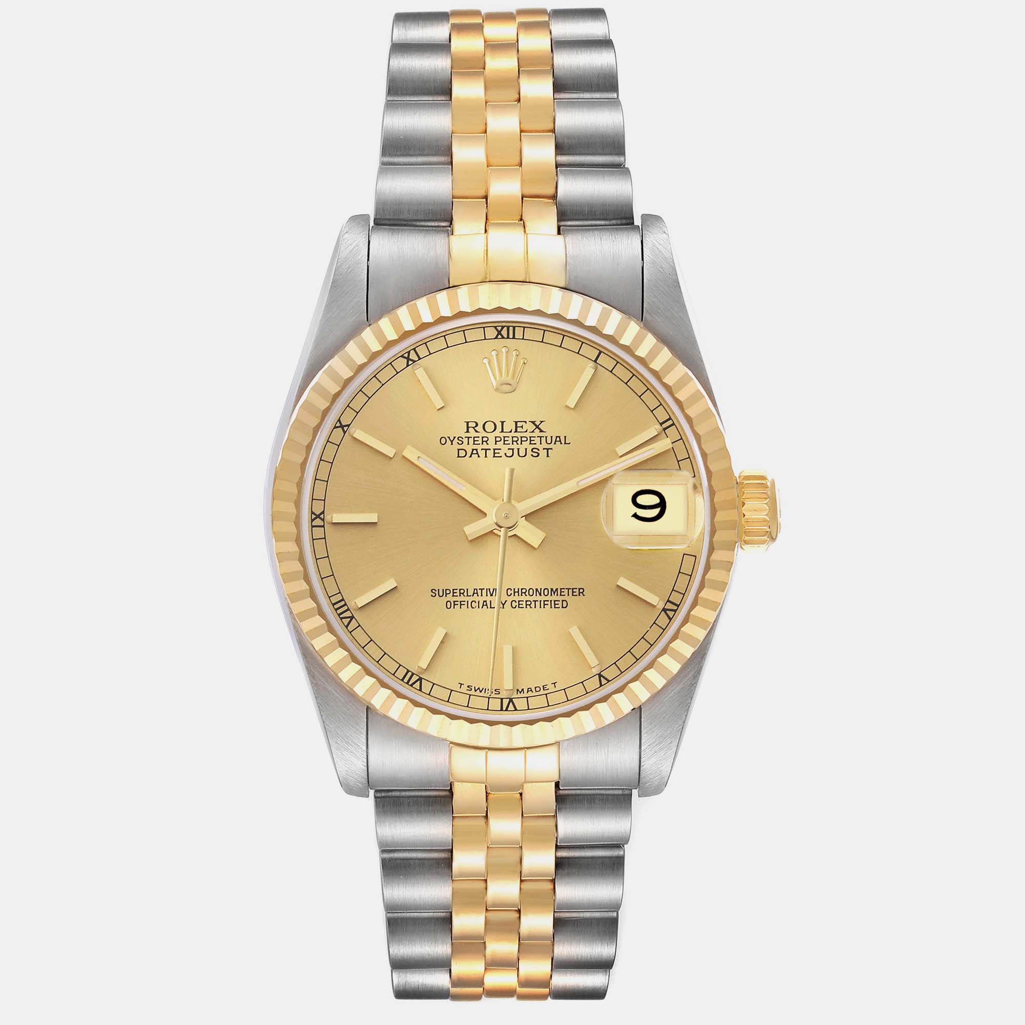 

Rolex Datejust Midsize Steel Yellow Gold Ladies Watch 68273