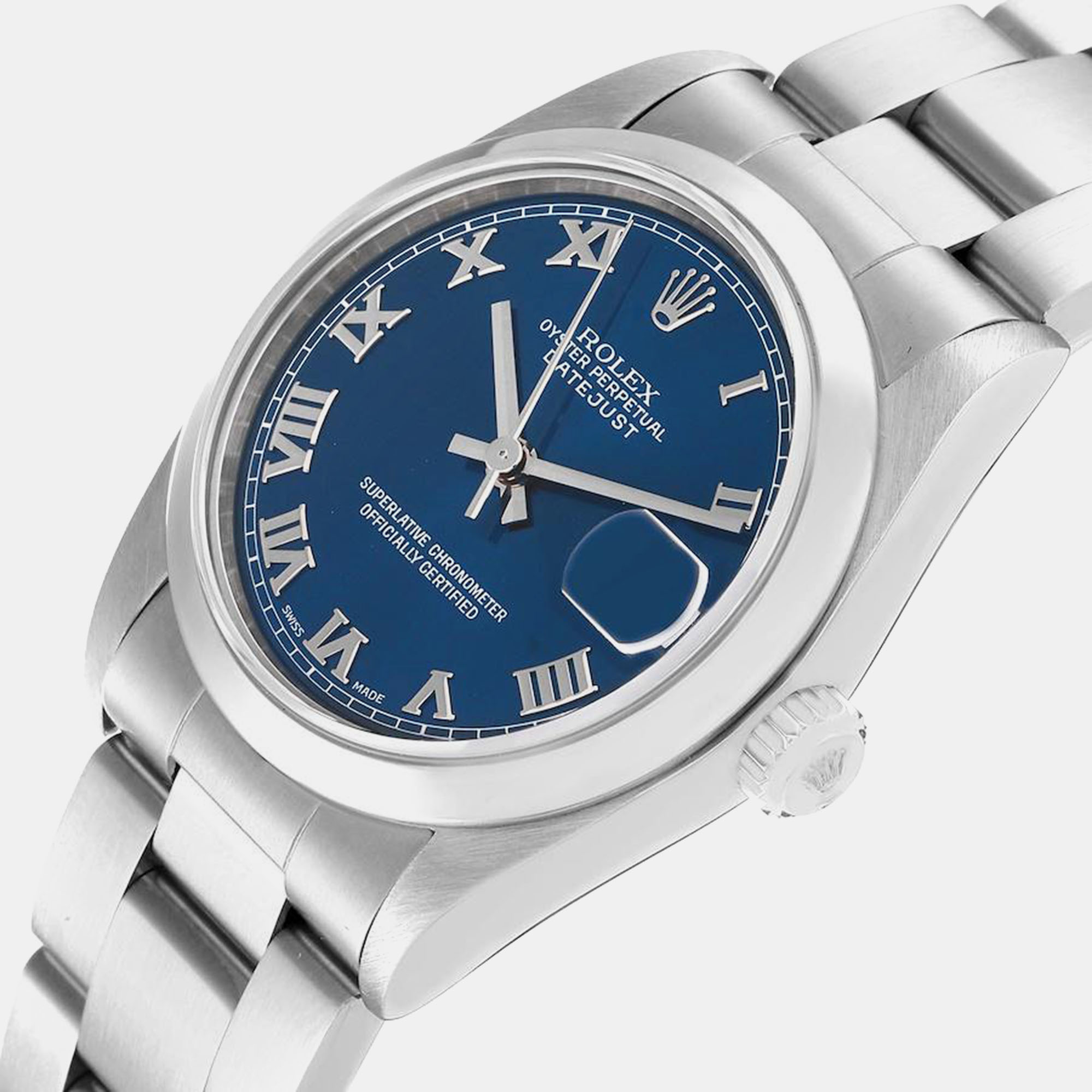 

Rolex Datejust Midsize Blue Roman Dial Steel Ladies Watch 78240 31 mm