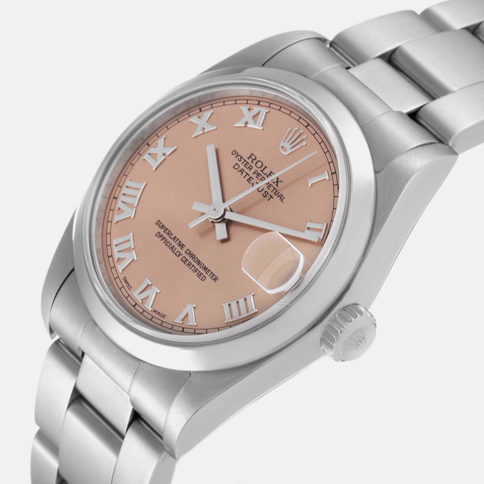 

Rolex Midsize Datejust 31 Salmon Dial Steel Ladies Watch 68240, Pink