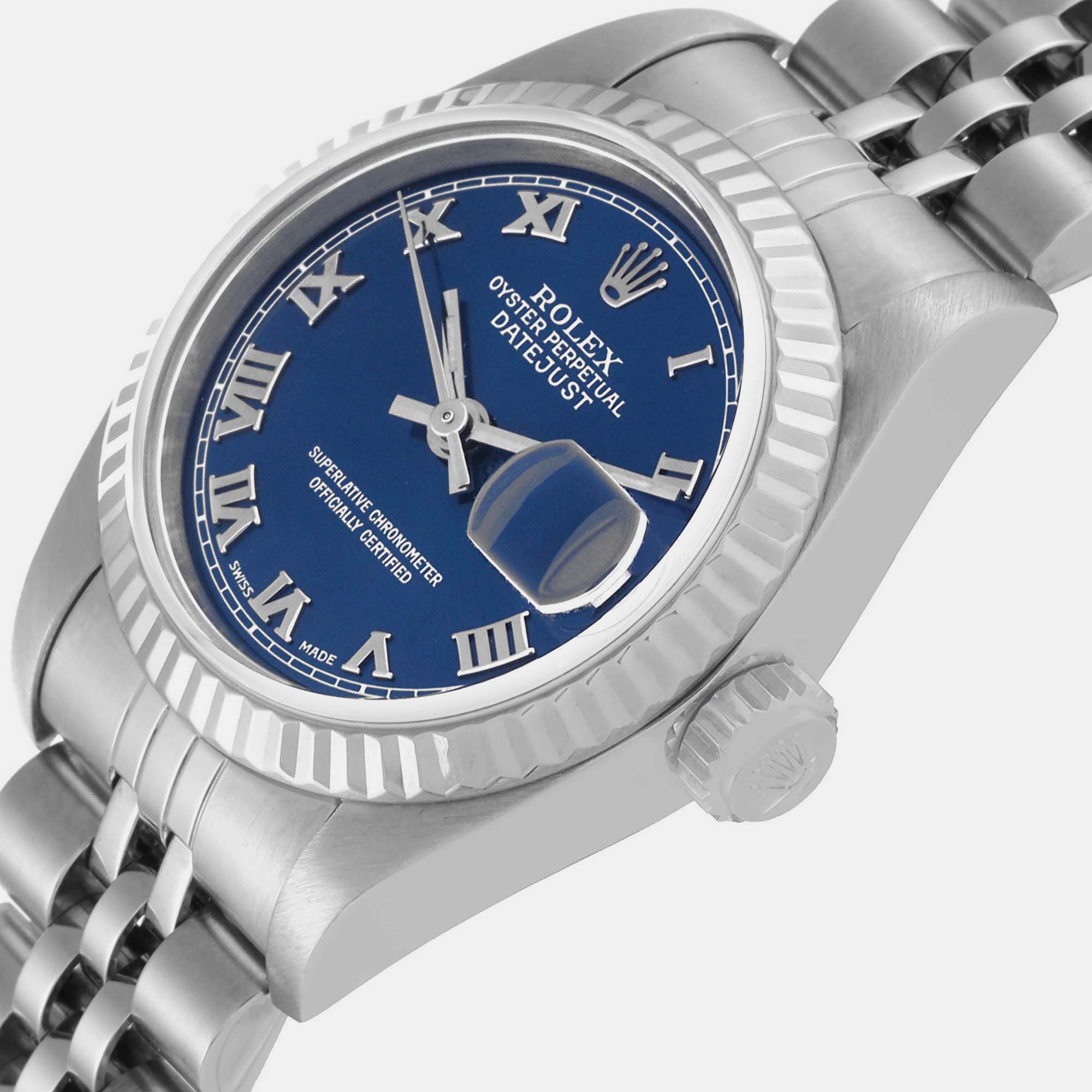 

Rolex Datejust Blue Dial White Gold Steel Ladies Watch 79174