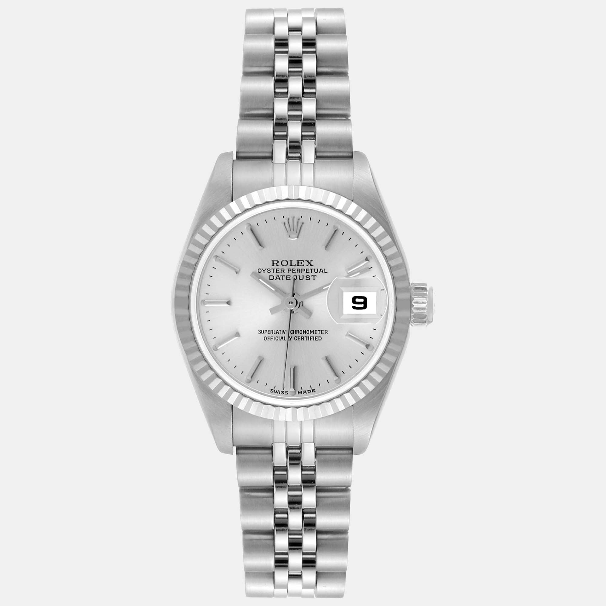 

Rolex Datejust 26 Steel White Gold Silver Dial Ladies Watch 79174