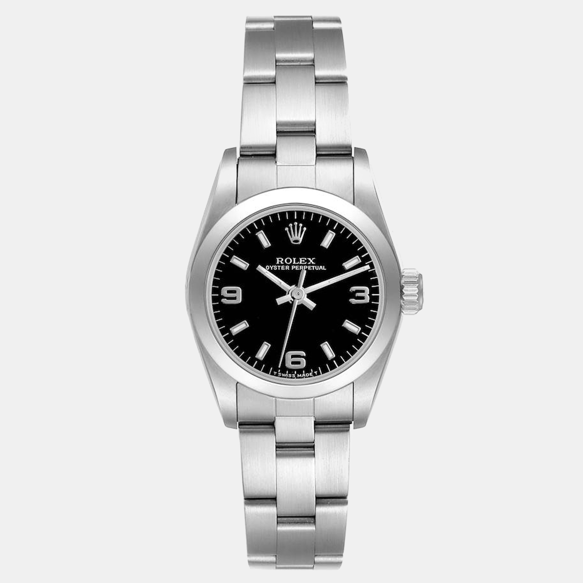 

Rolex Oyster Perpetual Steel Black Dial Ladies Watch