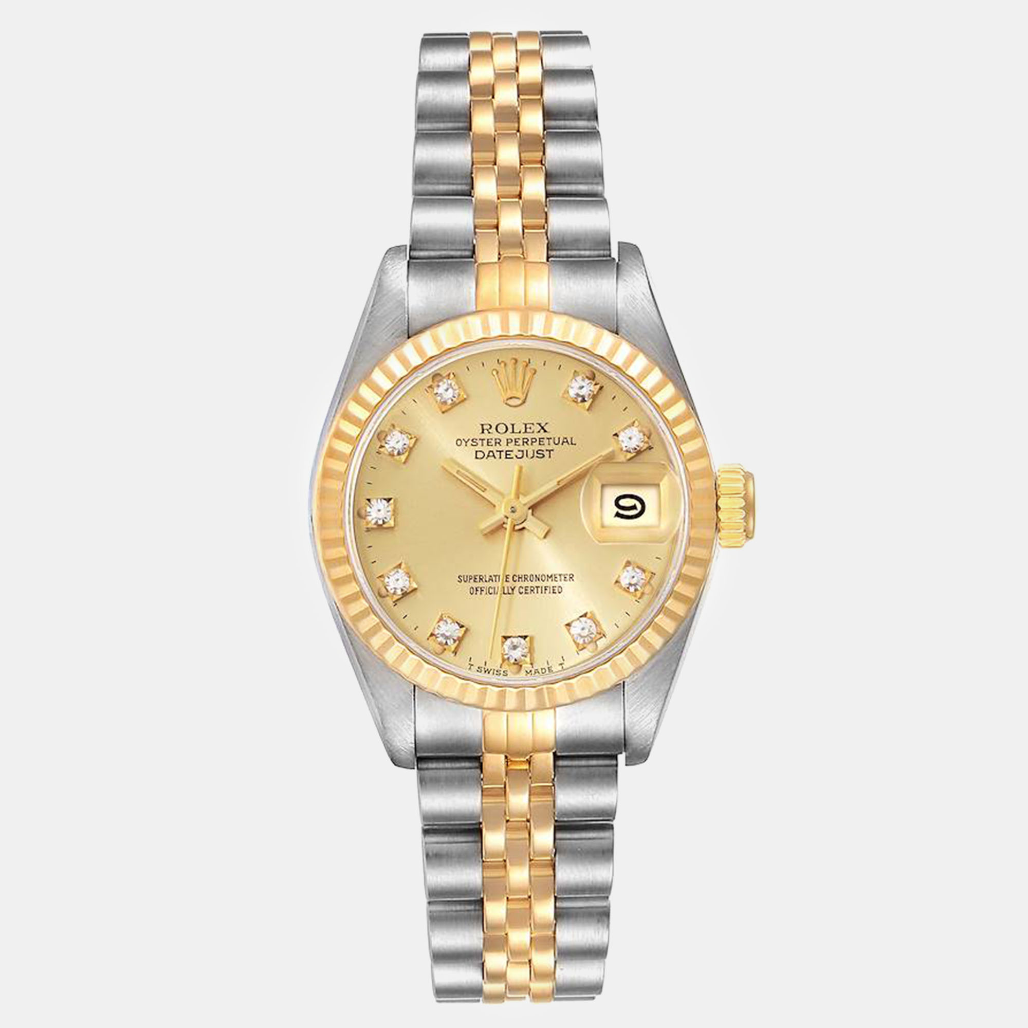

Rolex Datejust Diamond Dial Steel Yellow Gold Ladies Watch