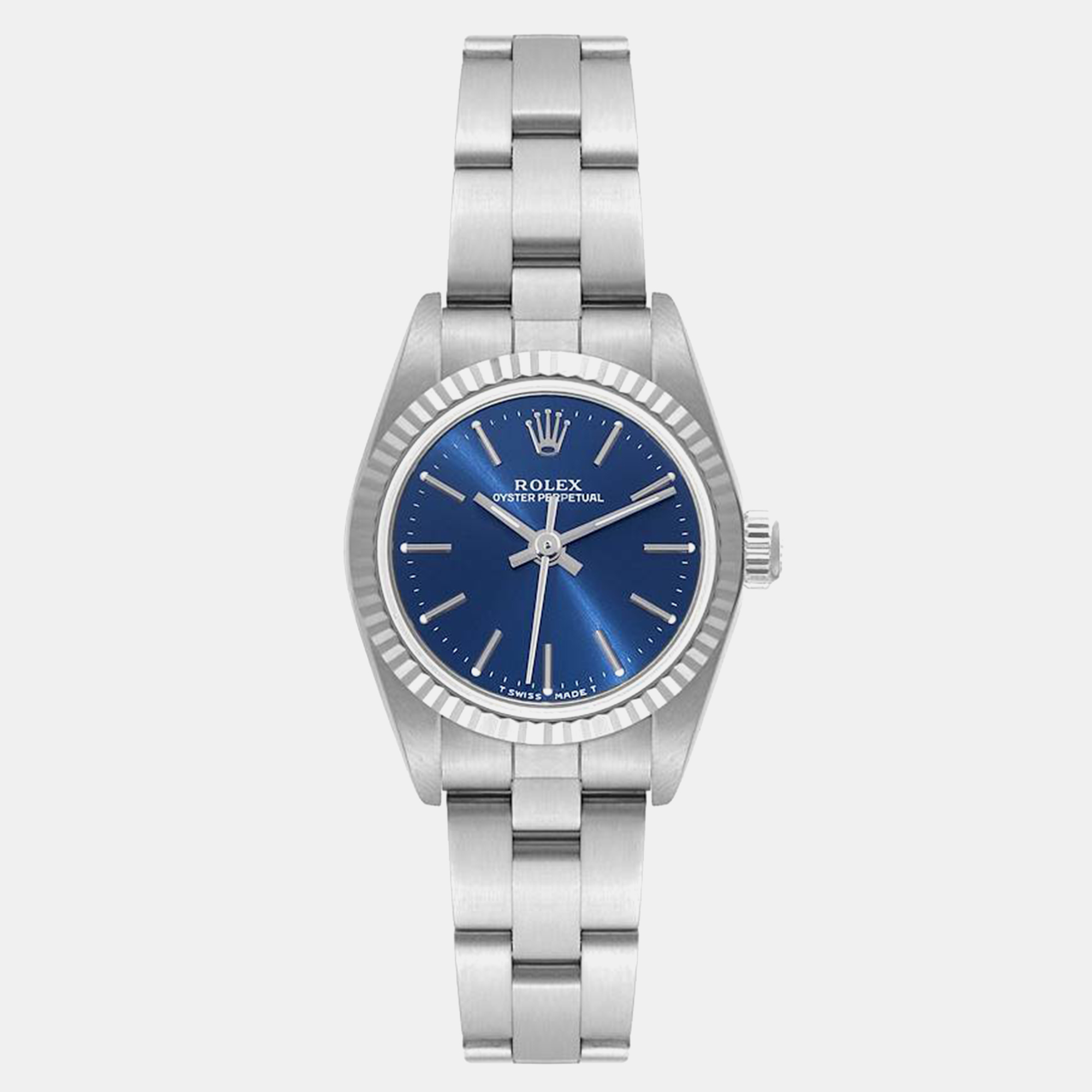 

Rolex Oyster Perpetual Steel White Gold Blue Dial Watch