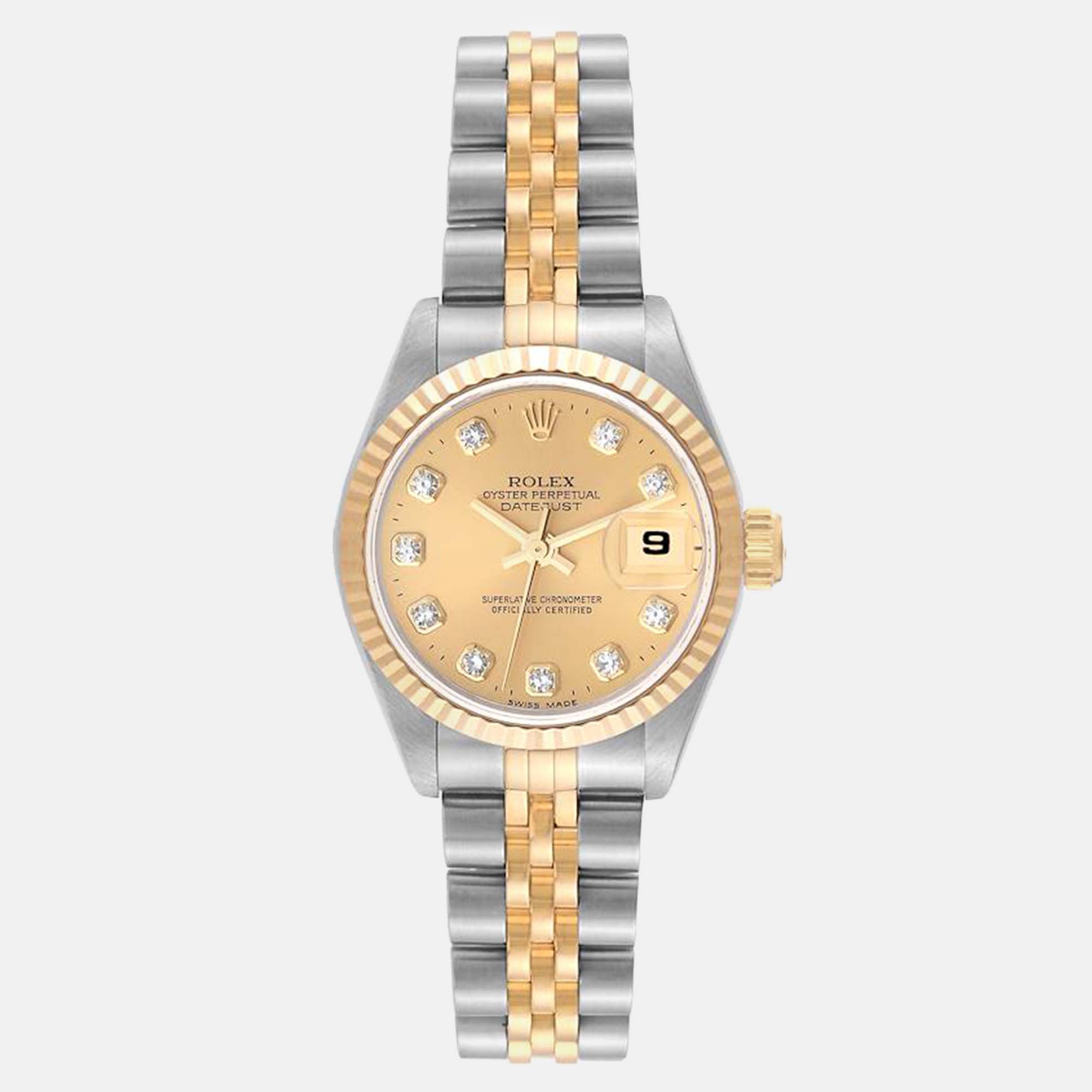 

Rolex Datejust Diamond Dial Steel Yellow Gold Ladies Watch