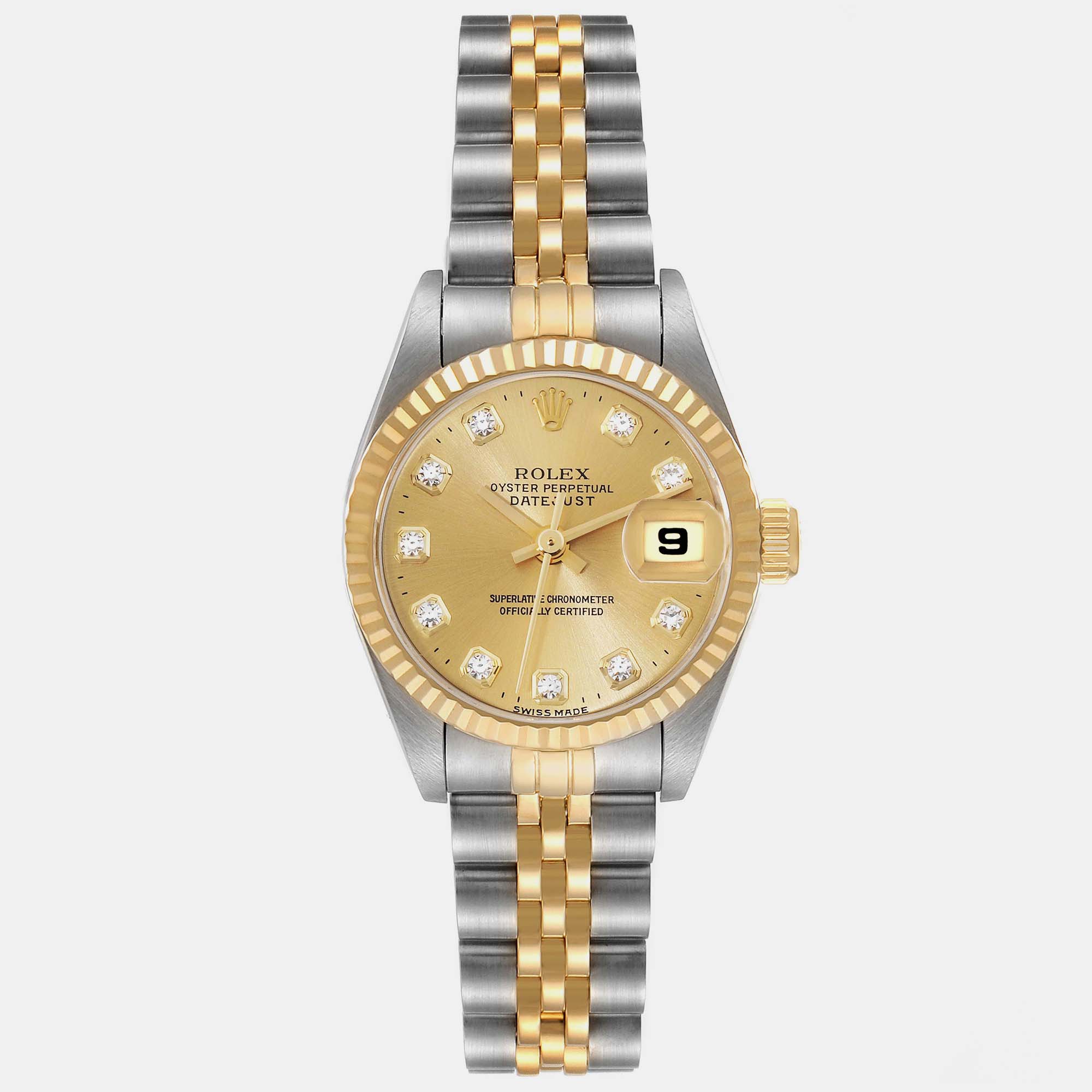 

Rolex Datejust Diamond Dial Steel Yellow Gold Ladies Watch