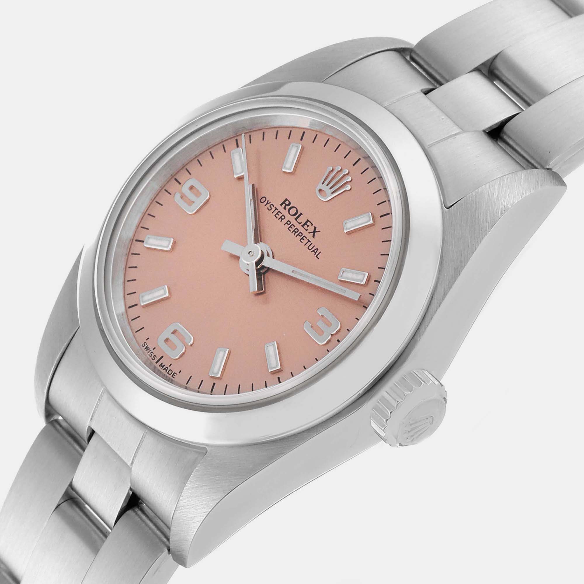 

Rolex Oyster Perpetual Salmon Dial Steel Ladies Watch, Pink