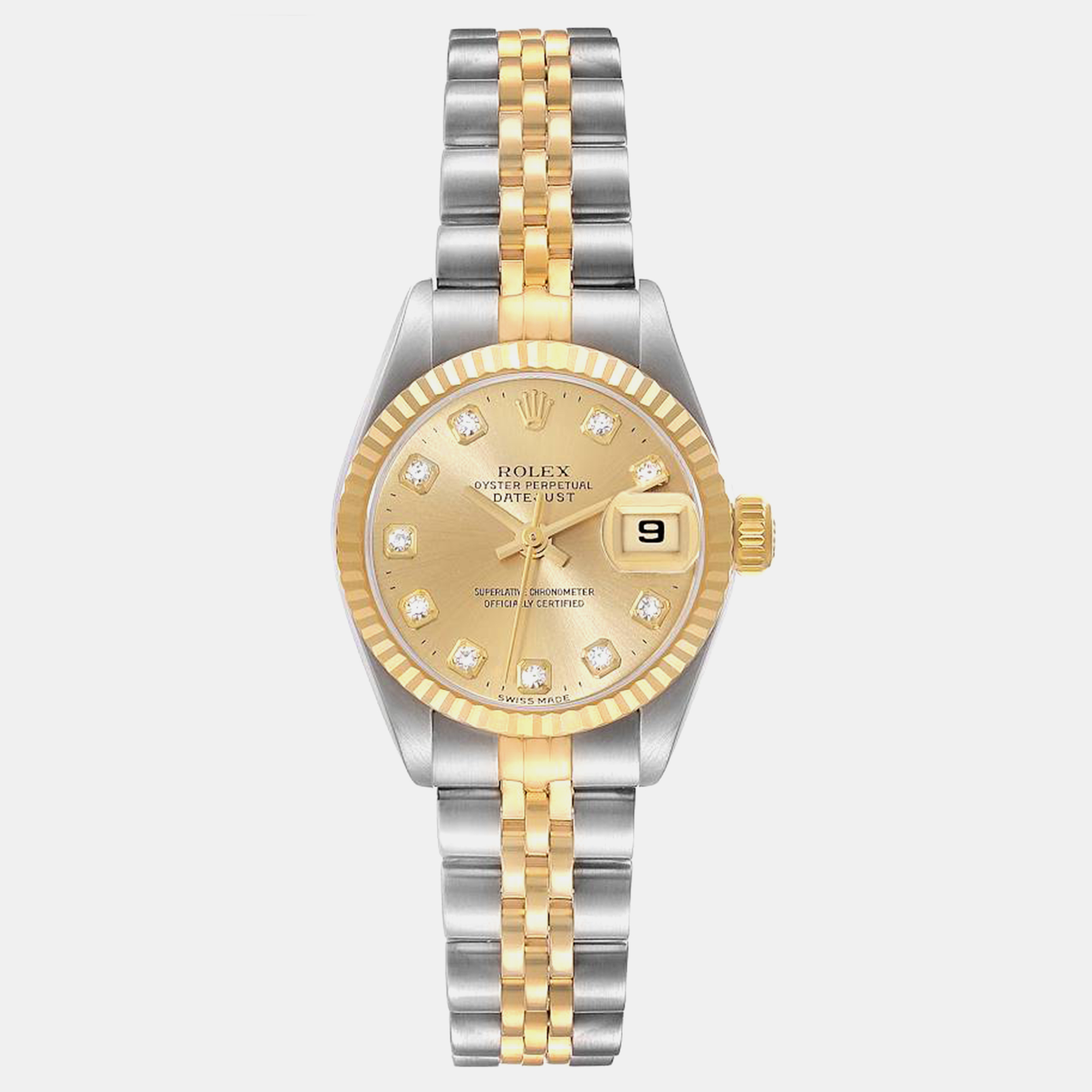 

Rolex Datejust Diamond Dial Steel Yellow Gold Ladies Watch 26 mm