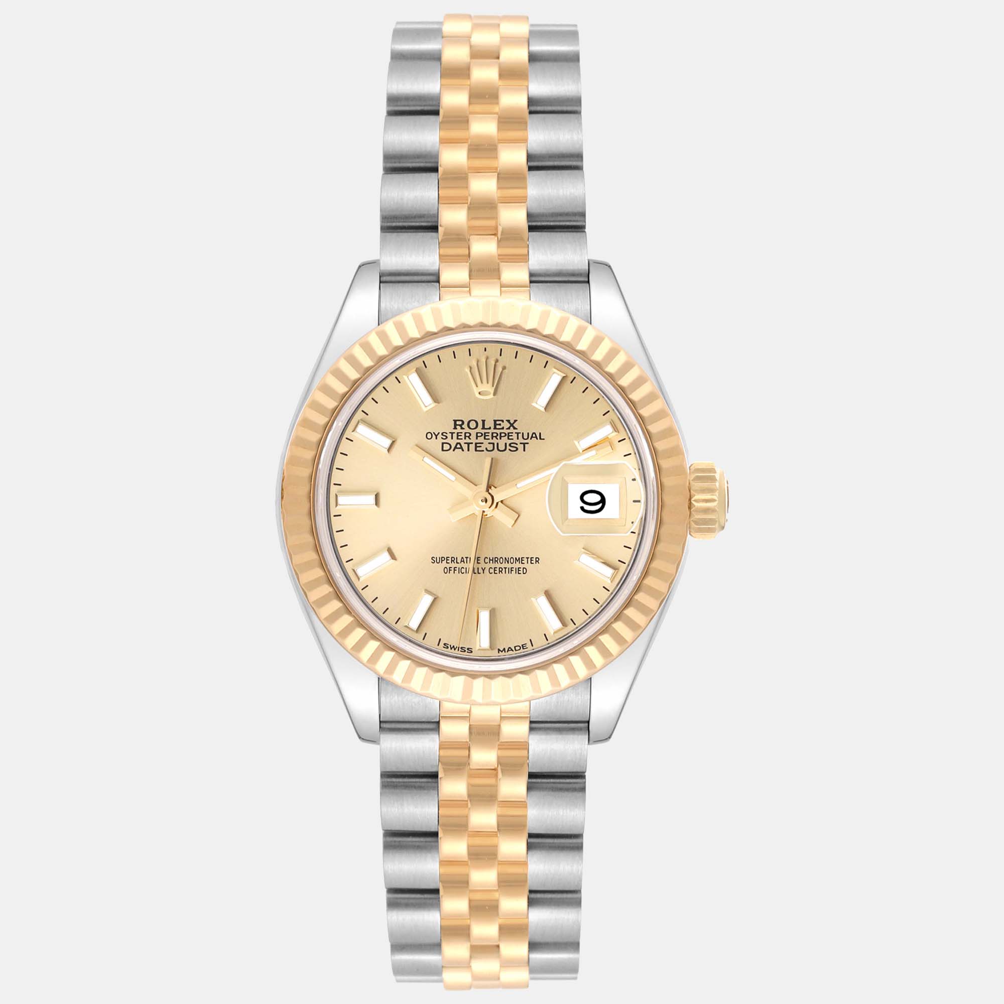 

Rolex Datejust Steel Yellow Gold Champagne Dial Ladies Watch 28 mm