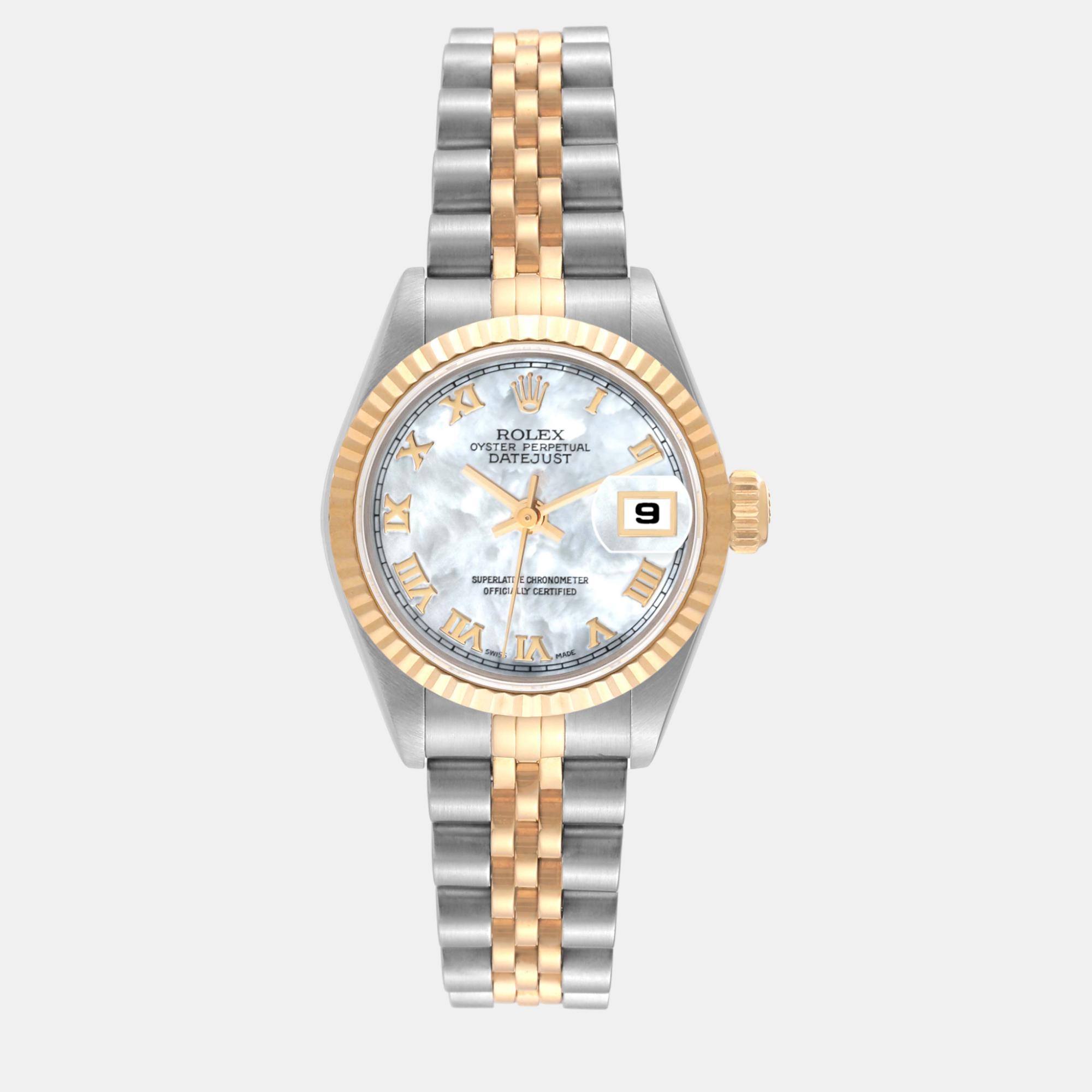 

Rolex Datejust Mother Of Pearl Dial Steel Yellow Gold Ladies Watch 26 mm, Blue