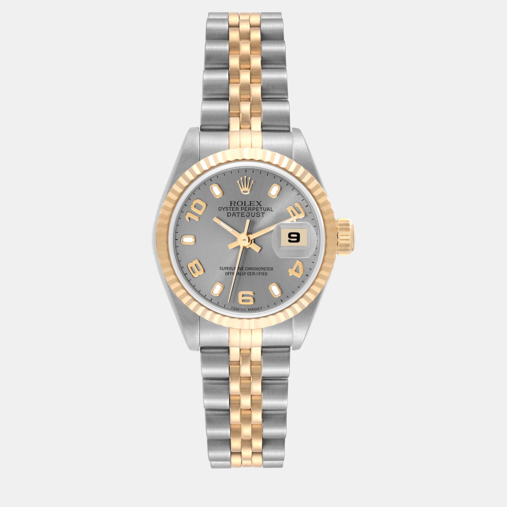 

Rolex Datejust Steel Yellow Gold Slate Dial Ladies Watch 26 mm, Grey