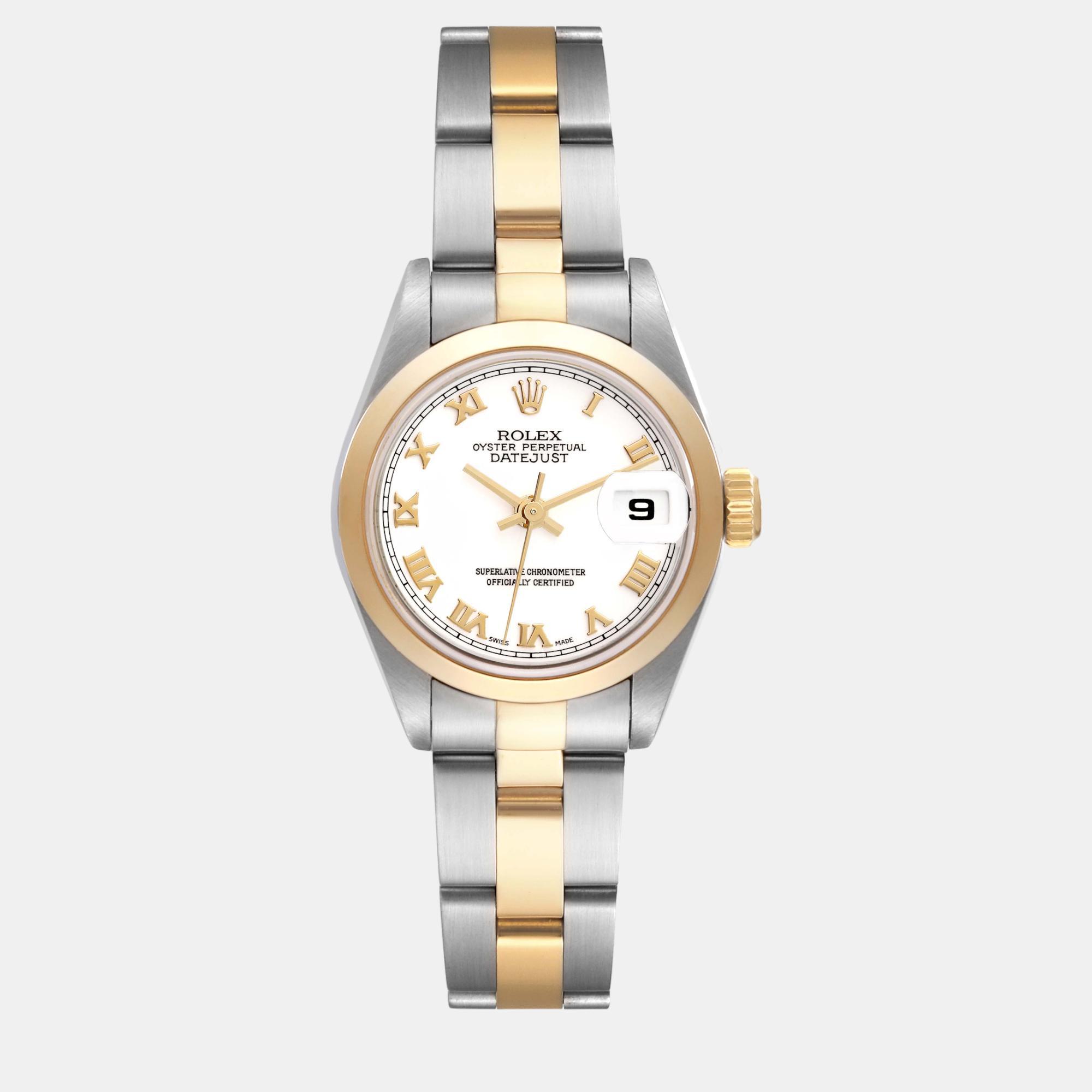 Rolex Datejust Steel Yellow Gold White Dial Ladies Watch 26 mm