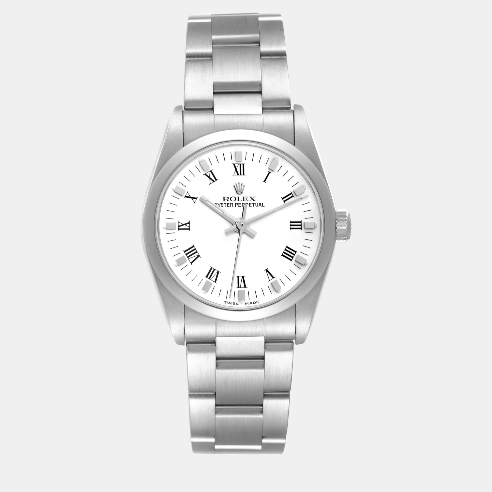 

Rolex Oyster Perpetual Midsize White Dial Steel Ladies Watch 31 mm