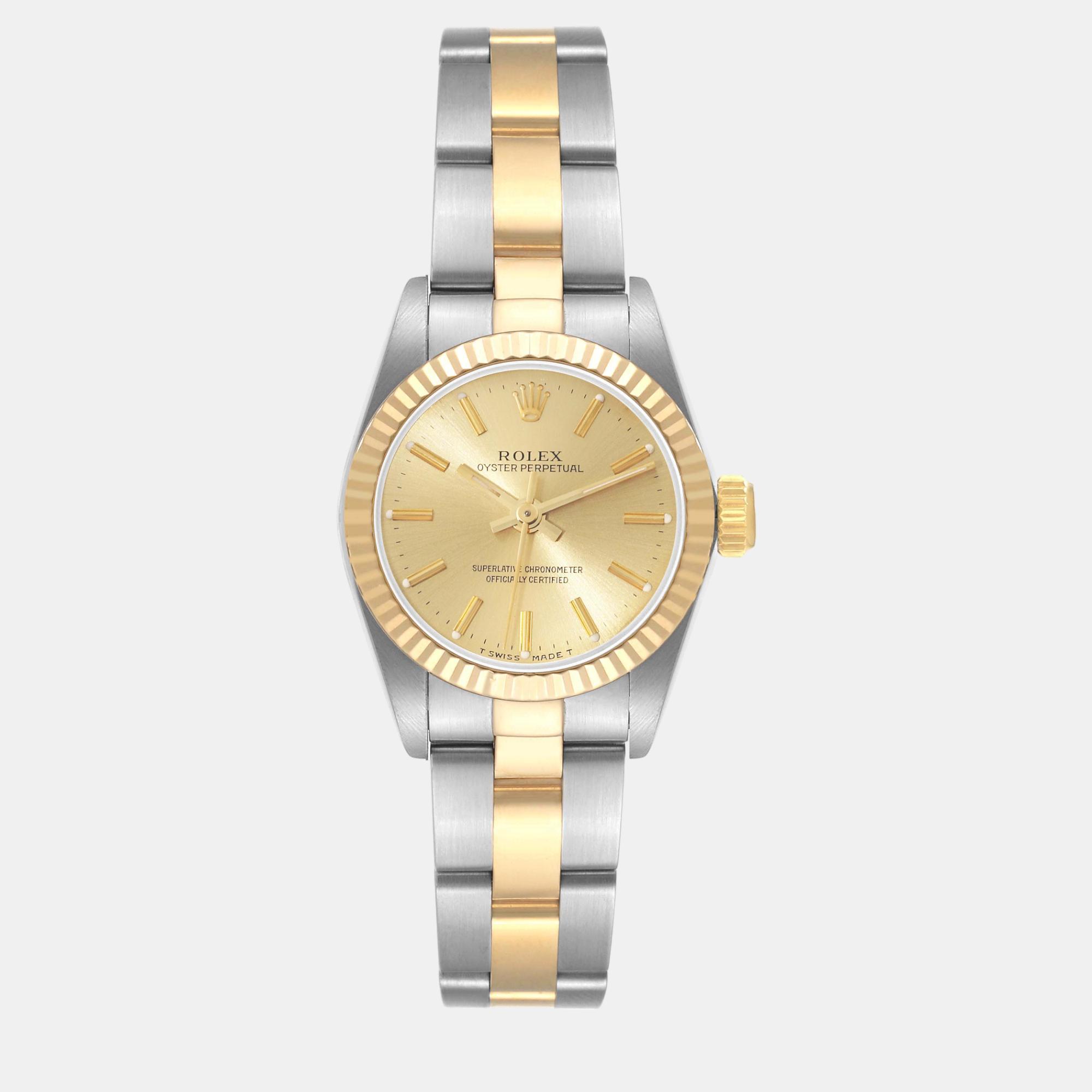 

Rolex Oyster Perpetual Steel Yellow Gold Ladies Watch 24 mm