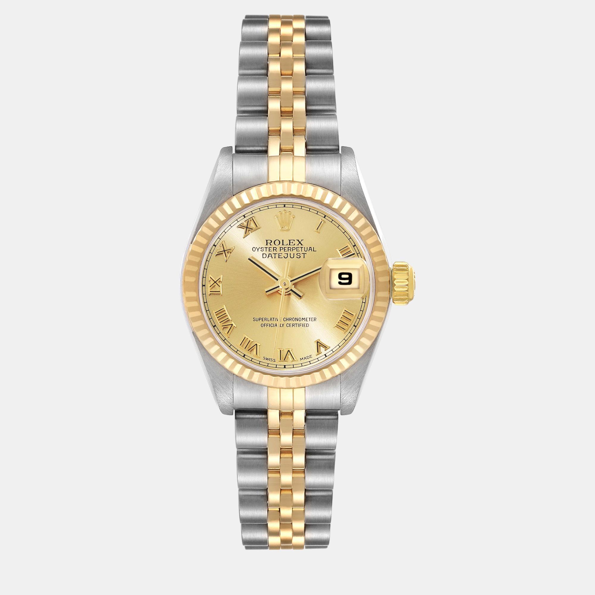 

Rolex Datejust Steel Yellow Gold Champagne Dial Ladies Watch 26 mm