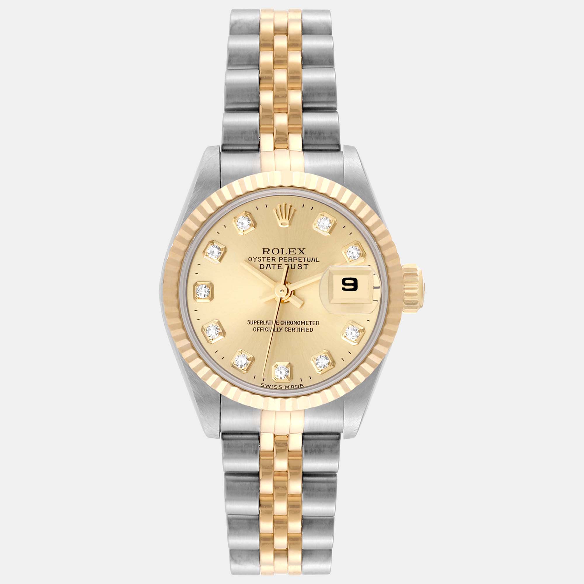 

Rolex Datejust Diamond Dial Steel Yellow Gold Ladies Watch 26 mm