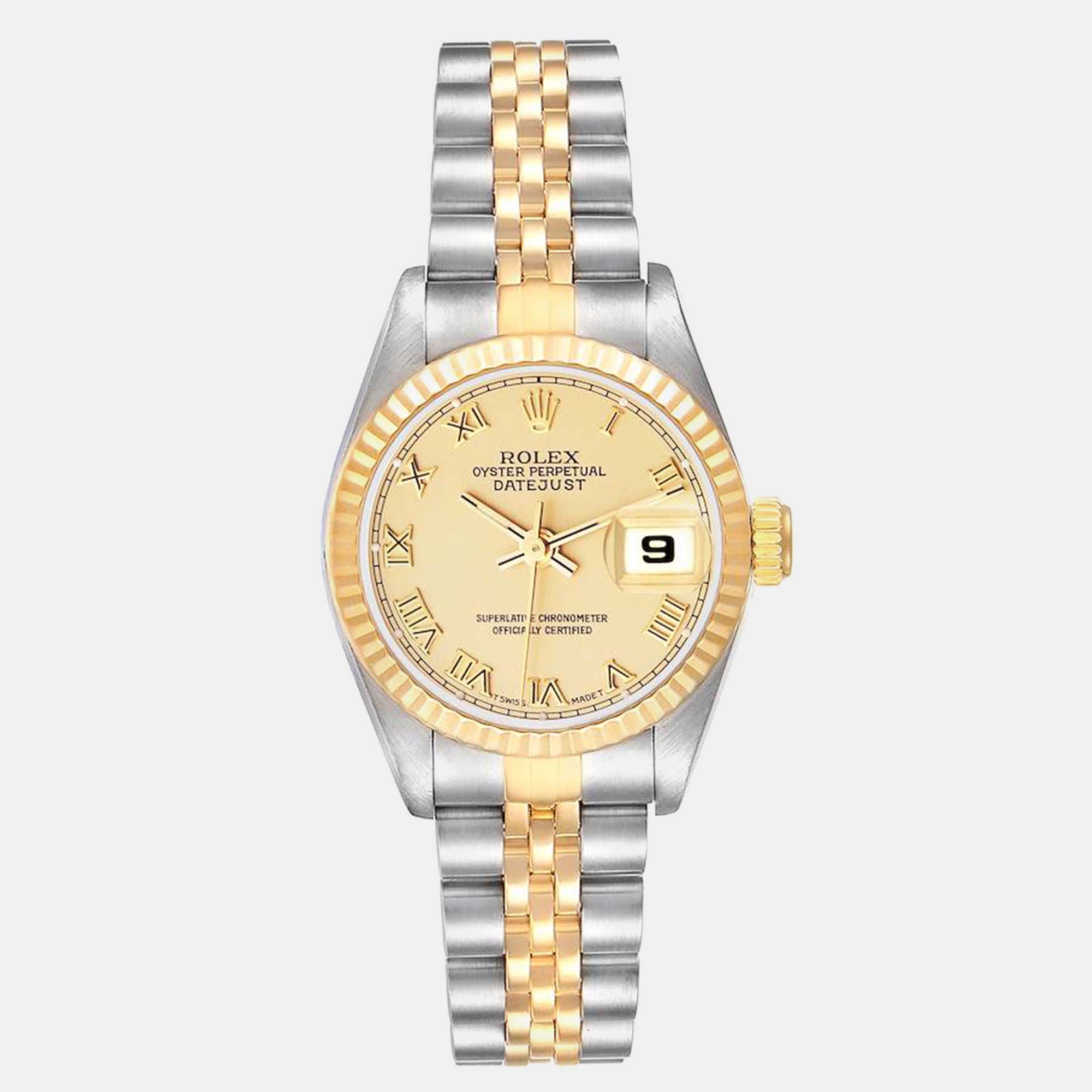 

Rolex Datejust Champagne Dial Steel Yellow Gold Ladies Watch 26 mm