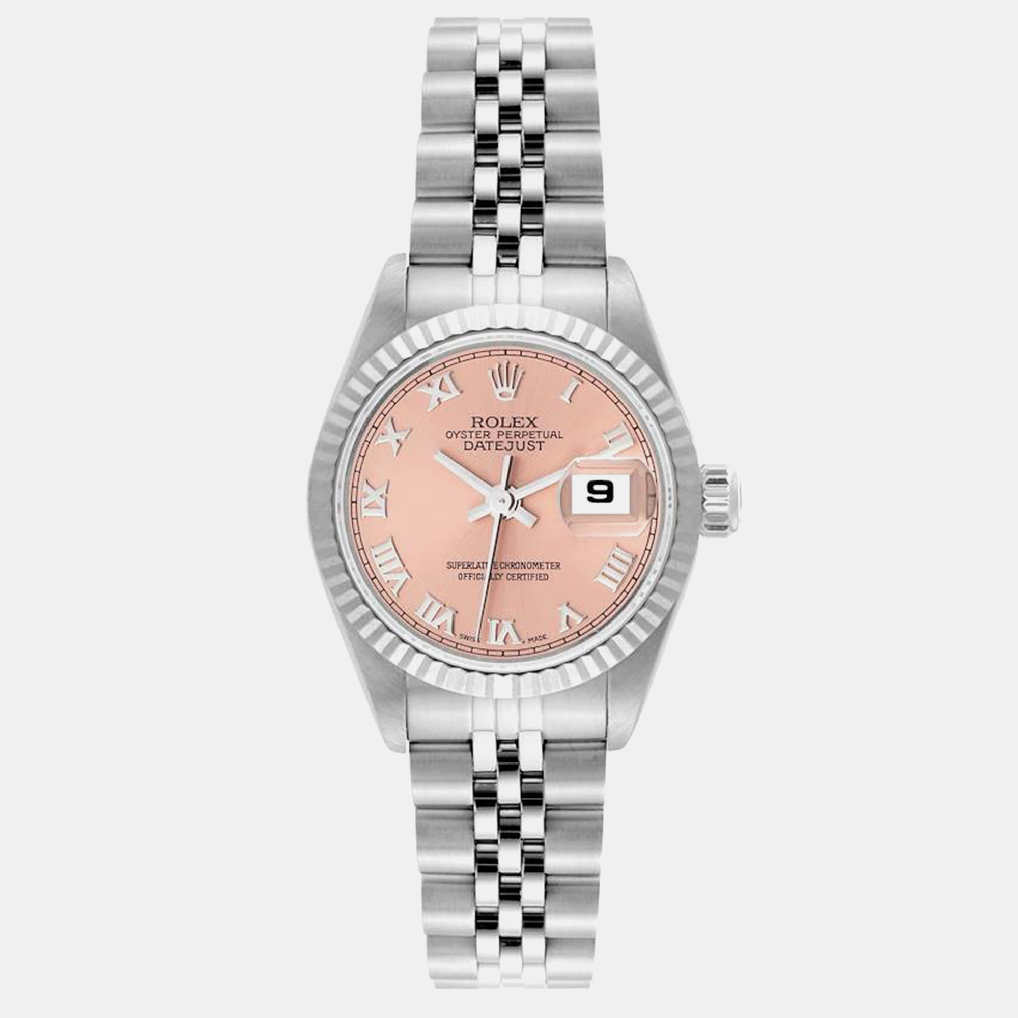 

Rolex Datejust Steel White Gold Salmon Dial Ladies Watch 69174 26 mm, Pink