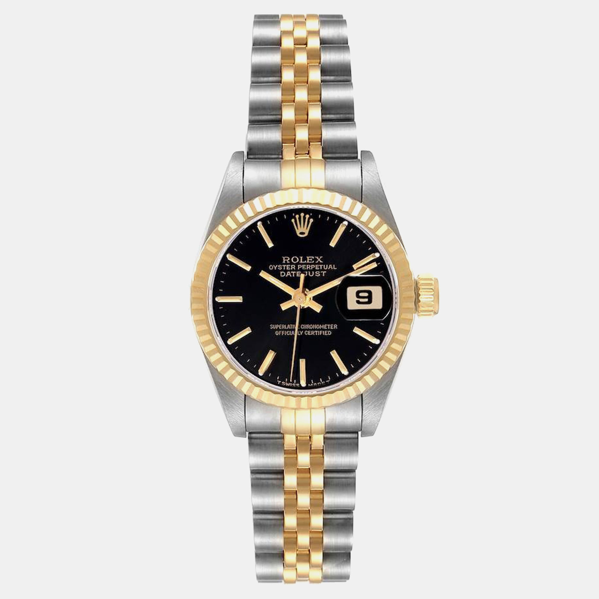 

Rolex Datejust Steel Yellow Gold Black Dial Ladies Watch 26 mm