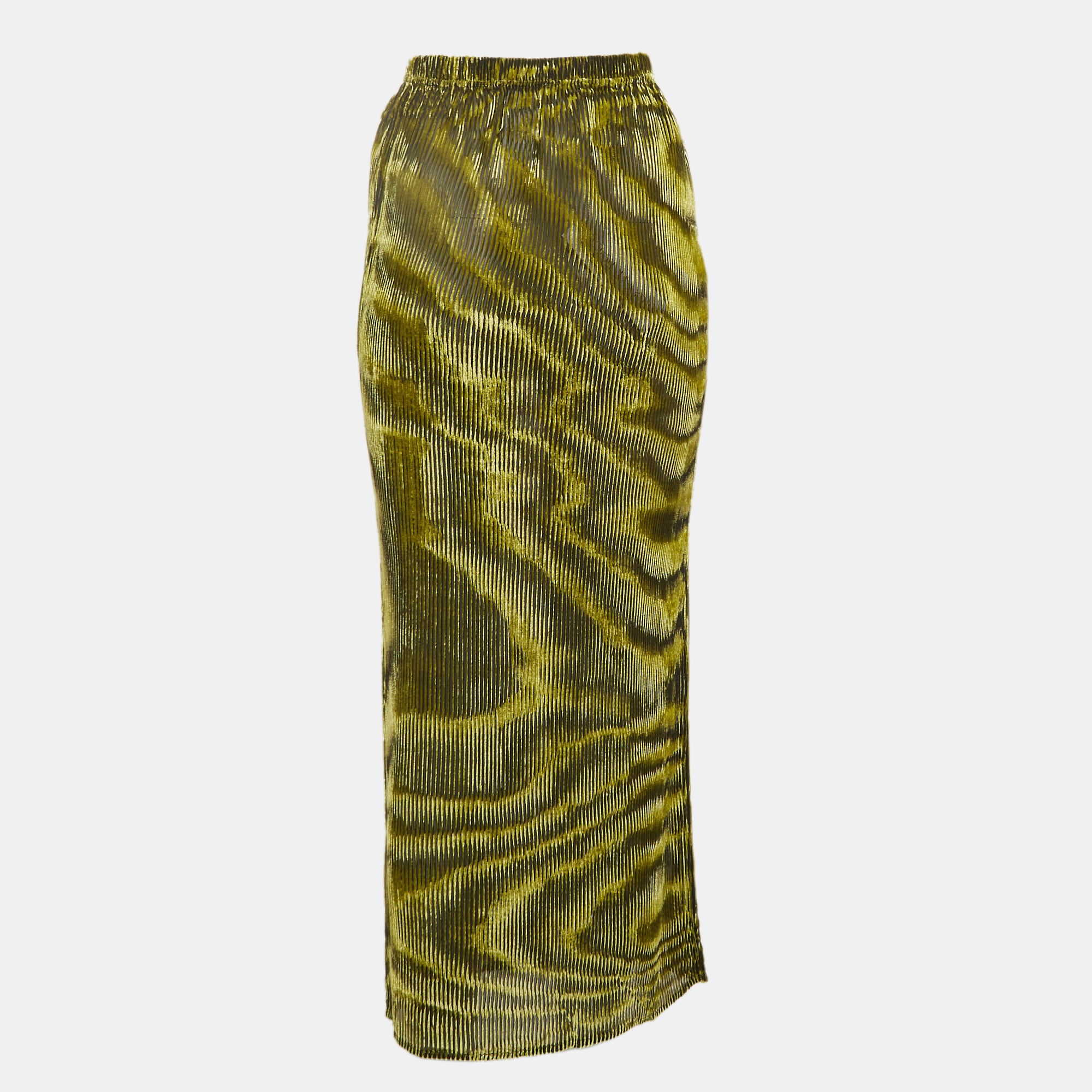 

Ronny Kobo Green/Black Devore Midi Jay Skirt S