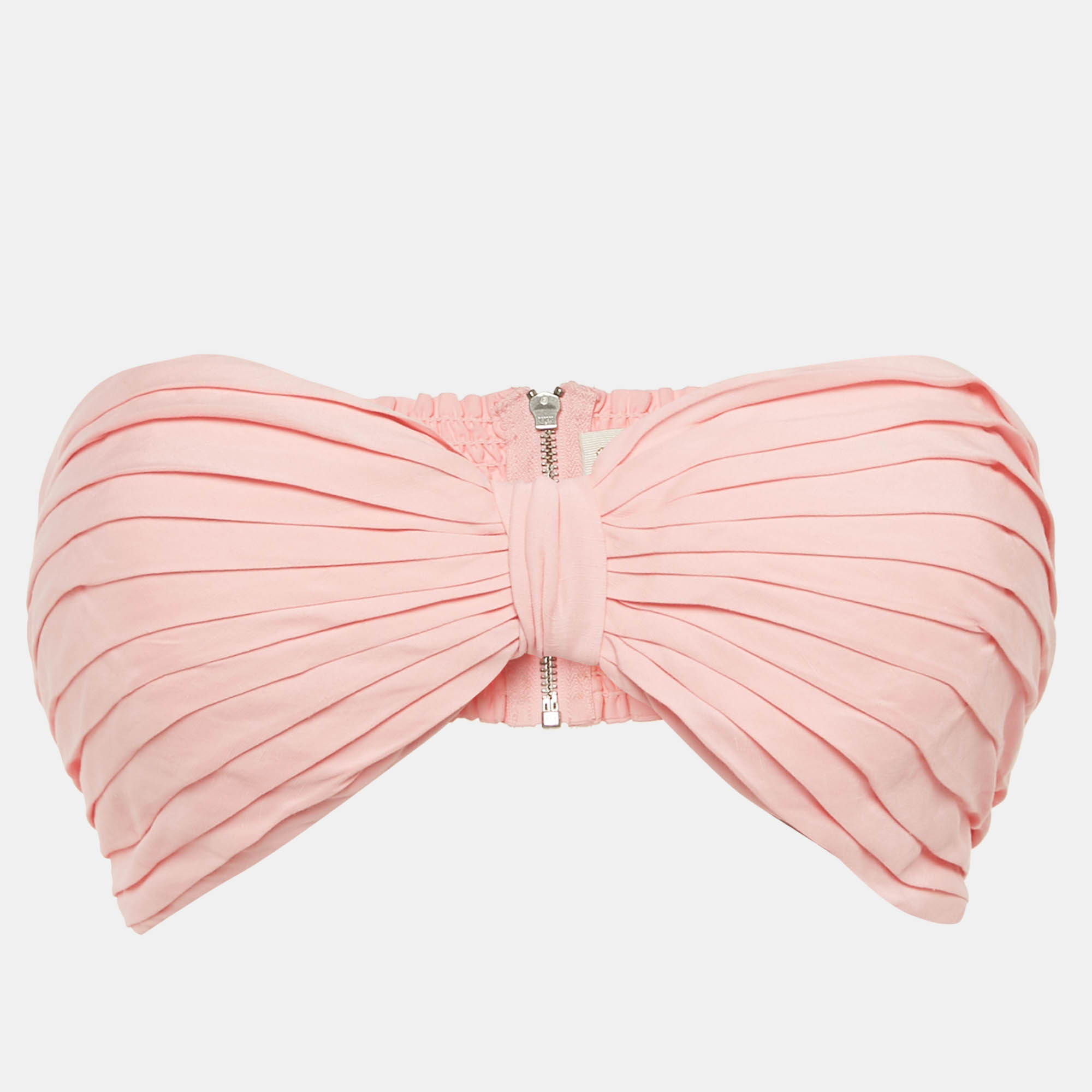 

Ronny Kobo Pink Mayah Pleated Bandeau Top M