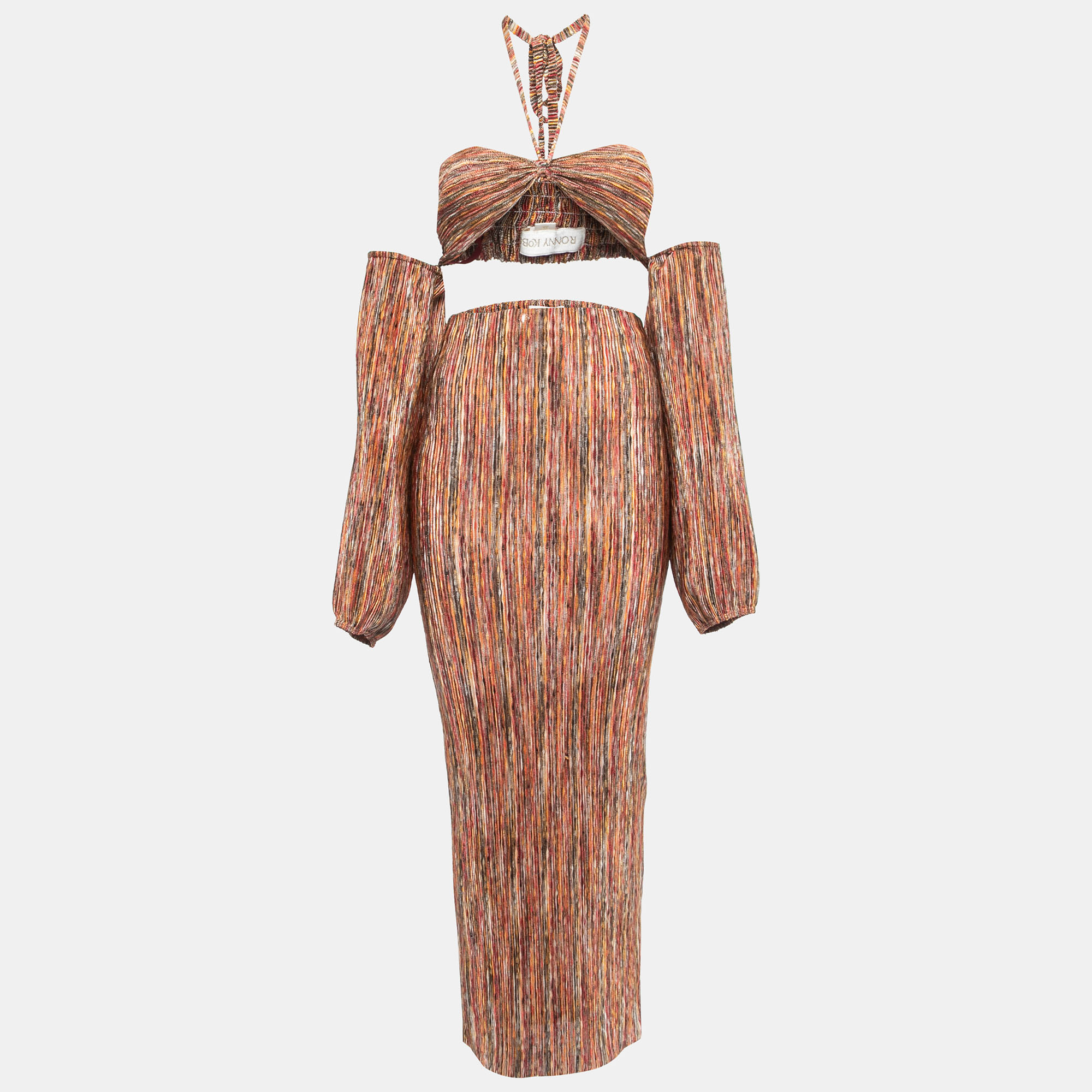 Ronny Kobo Multicolor Knit Swayze Top Skirt Set M/S