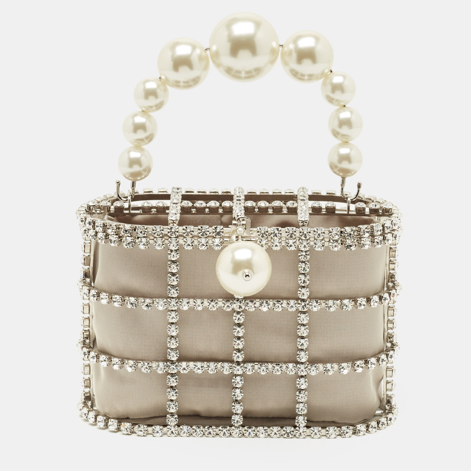 

Rosantica Holli Silver Crystal Embellished Metal Clutch