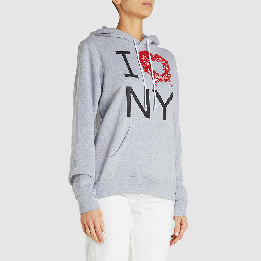 

Rosie Assoulin Grey I Love NY Slogan Jersey Cotton Hoodie