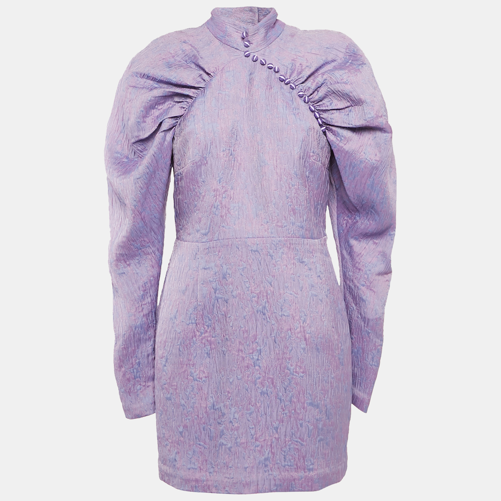 Pre-owned Rotate Birger Christensen Purple Jaquard Mini Dress M