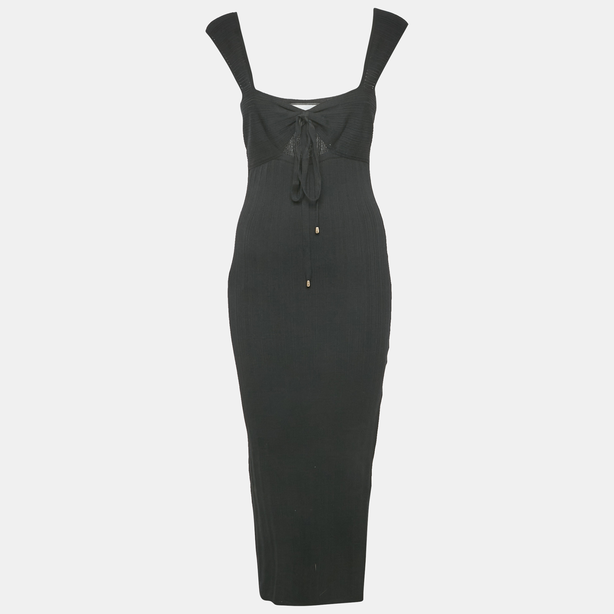 Pre-owned Runaway The Label Black Knit Cut-out Maxi Dress S