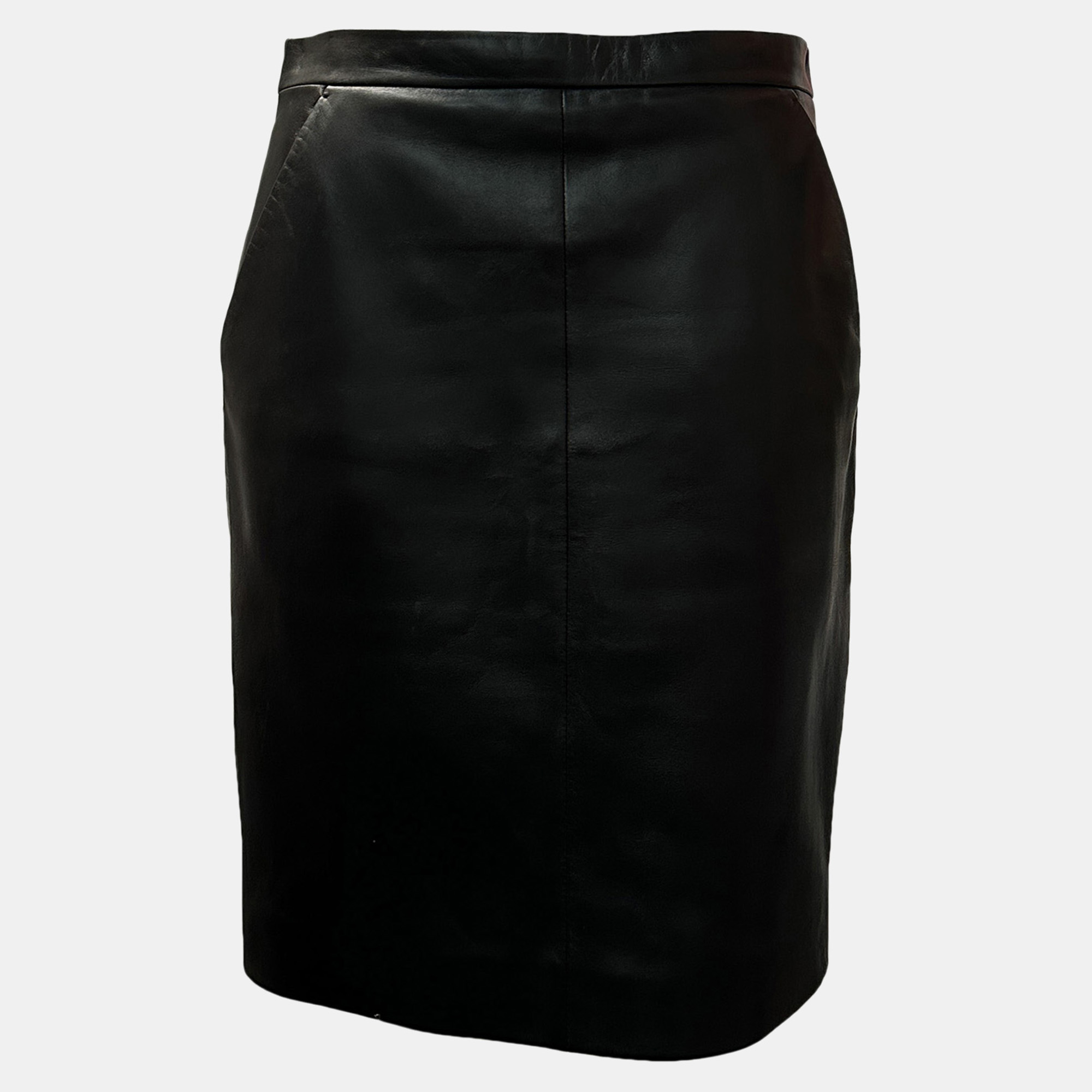 

Black Leather Midi Skirt