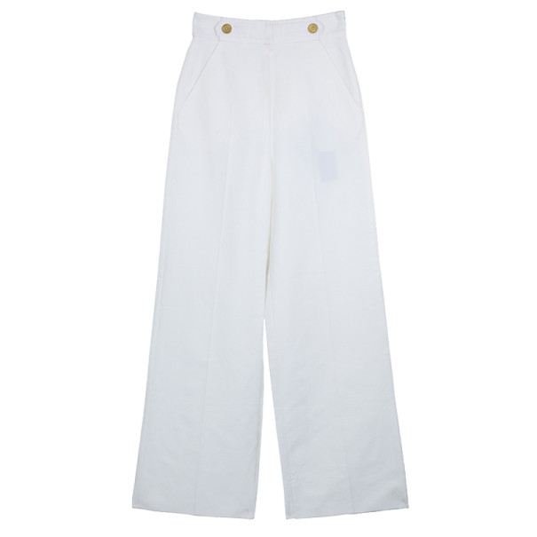 Pre Owned Saint Laurent Paris White Palazzo Pants M