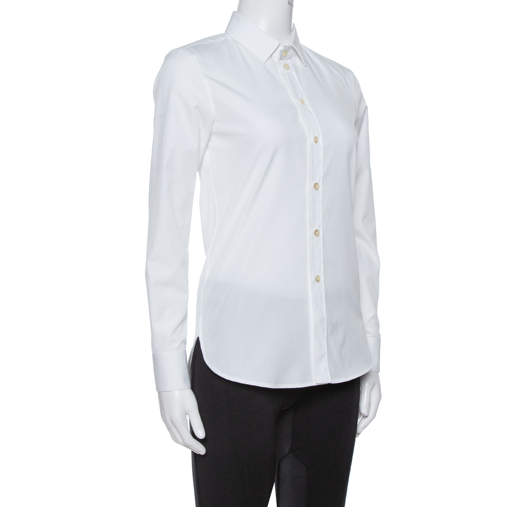 

Saint Laurent Paris White Cotton Button Front Shirt