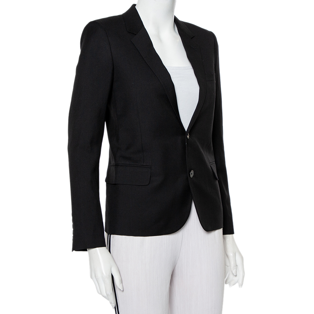 

Saint Laurent Paris Black Wool Button Front Blazer