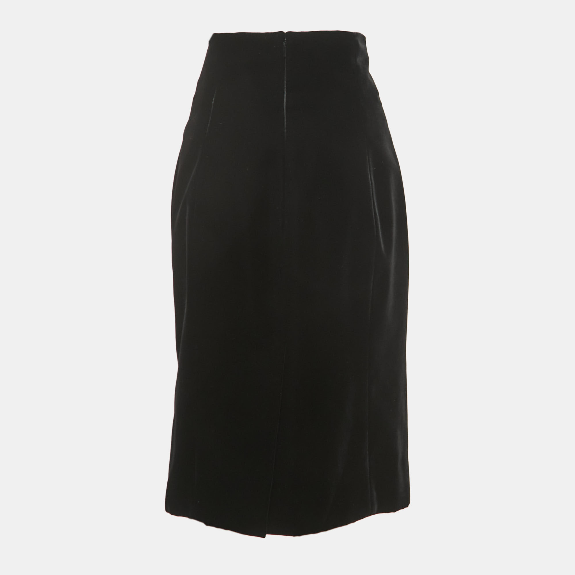 

Saint Laurent Paris Black Velvet Pencil Skirt