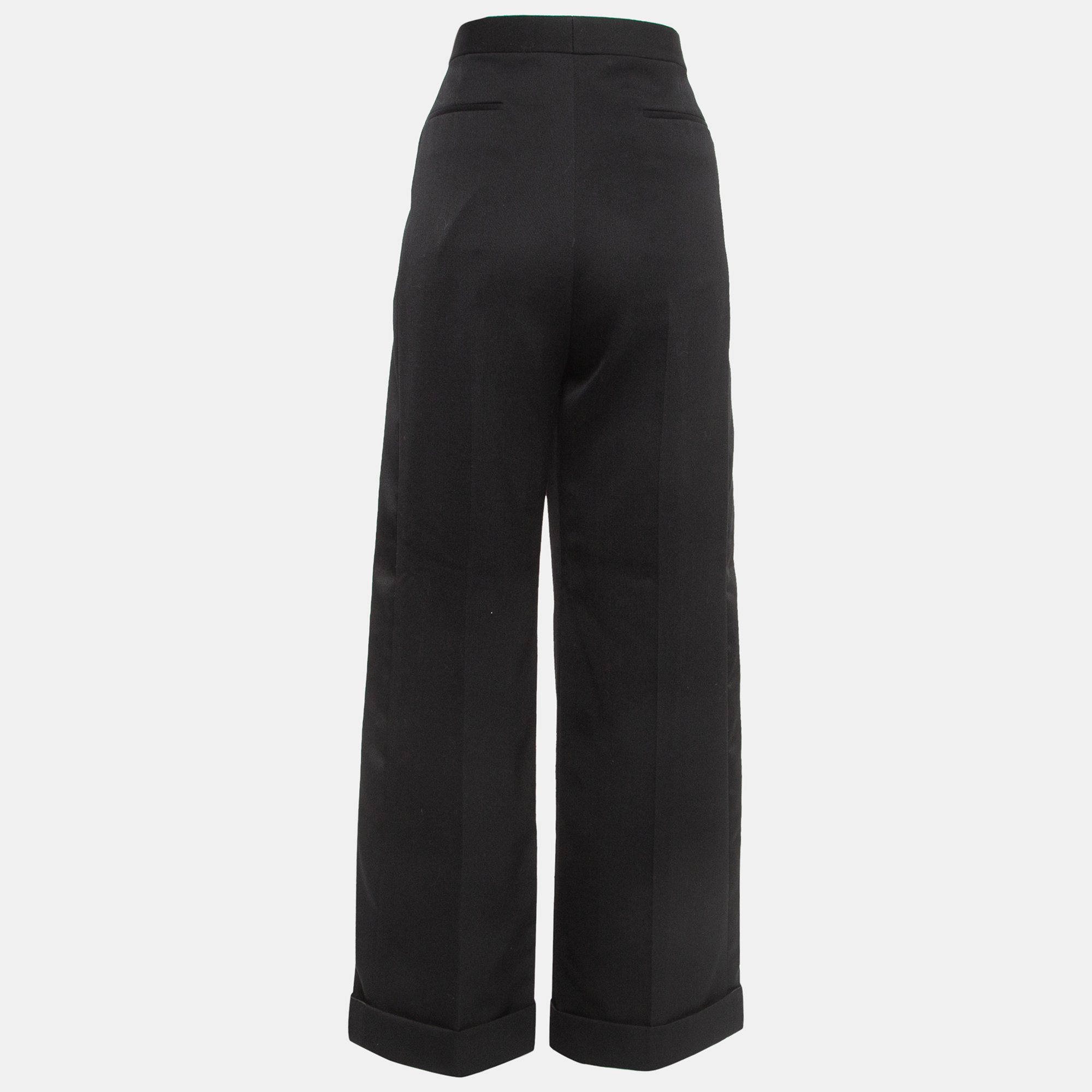 

Saint Laurent Black Wool Wide Leg Trousers