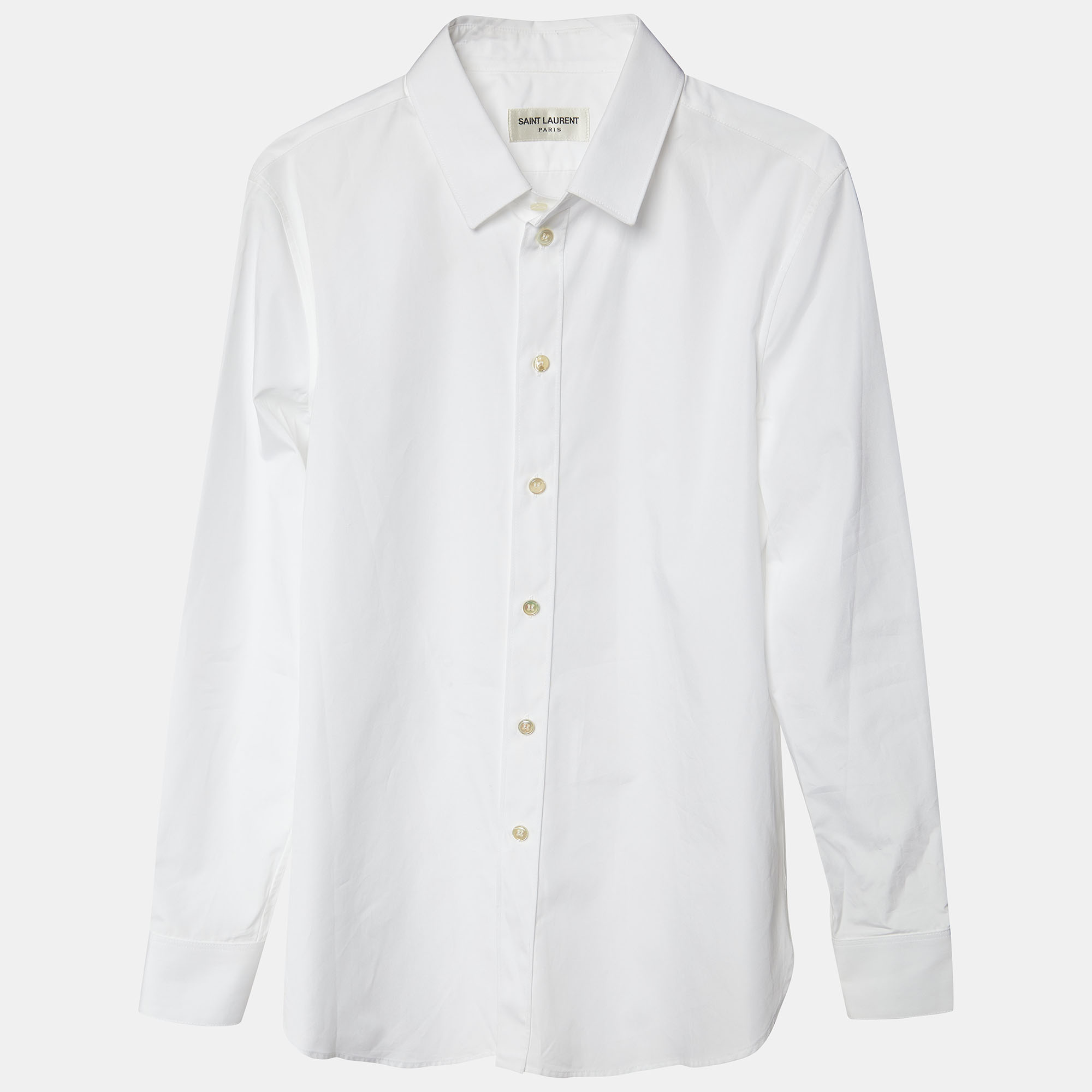 

Saint Laurent Paris White Cotton Button Front Shirt