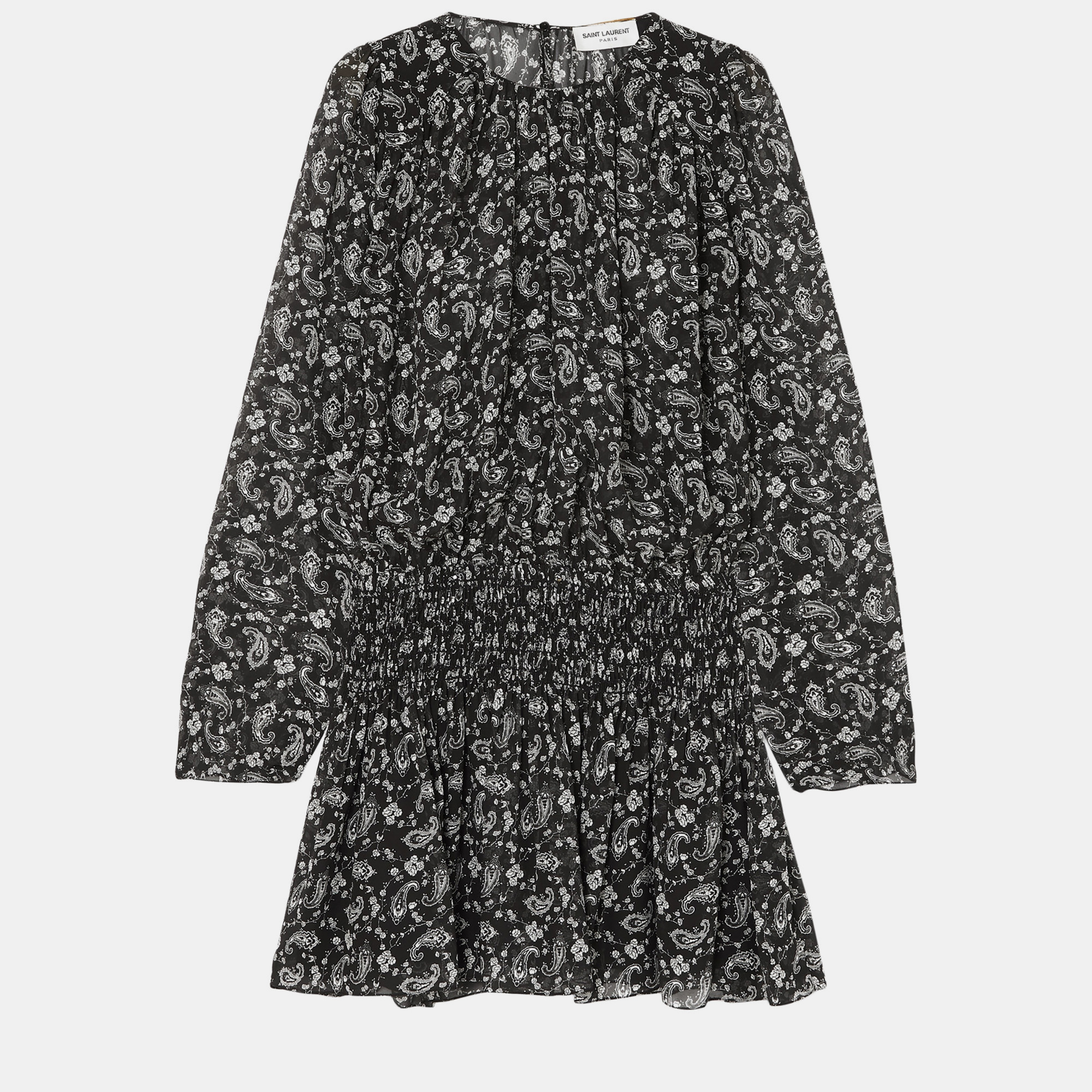 

Saint Laurent Silk Mini Dress 42, Black