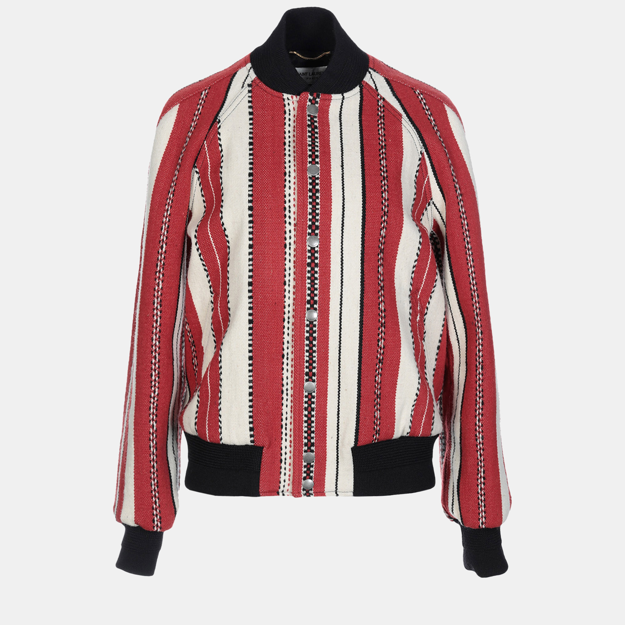 Pre-owned Saint Laurent Multicolor Striped Wool Jacket Size 38
