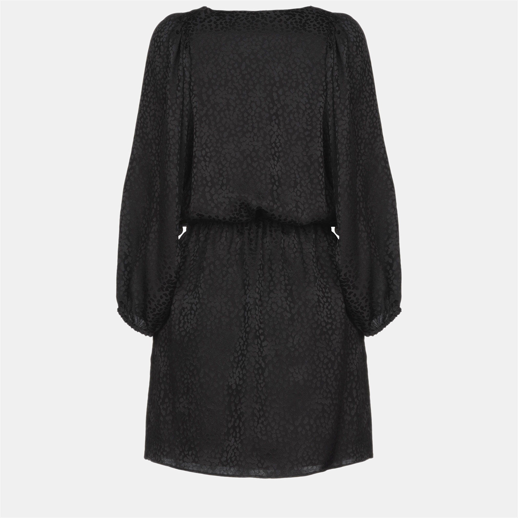 Pre-owned Saint Laurent Silk Mini Dresses 36 In Black
