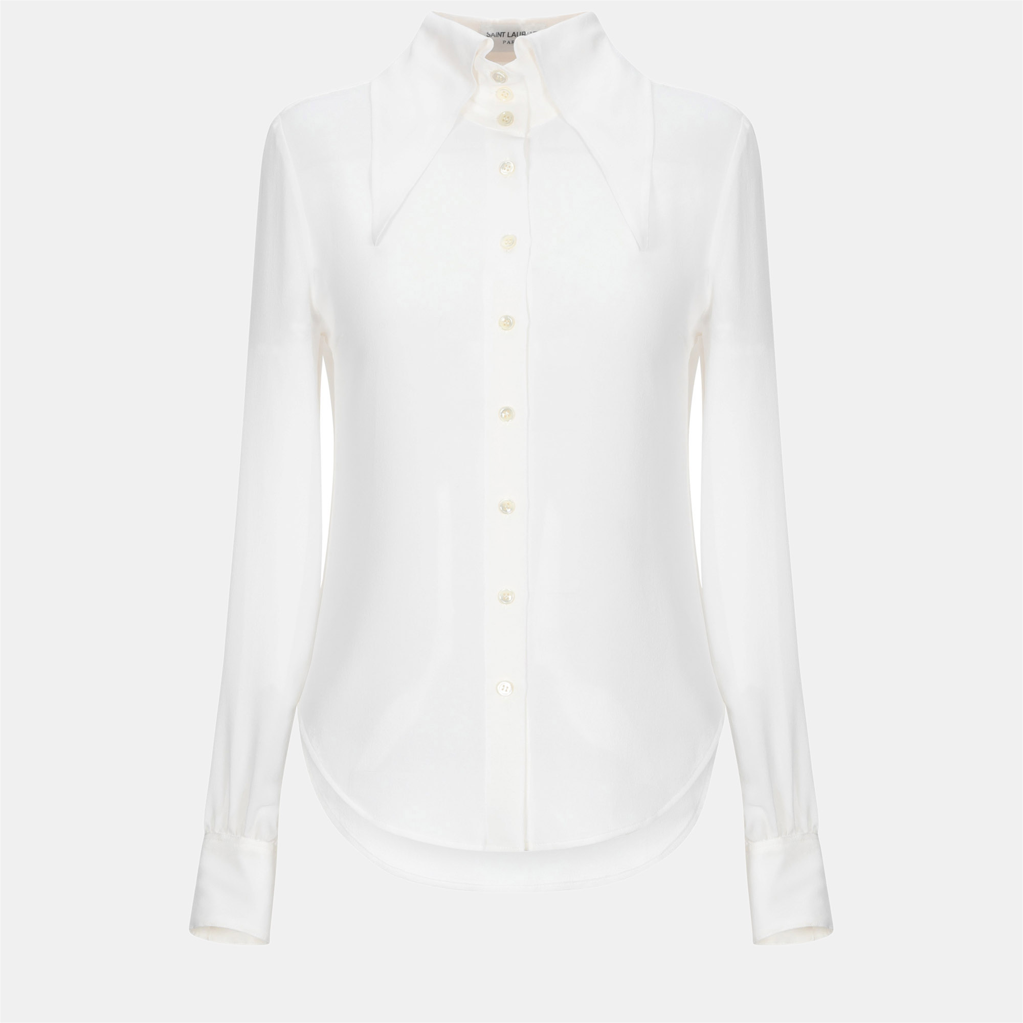Pre-owned Saint Laurent Silk Shirts 40 In White