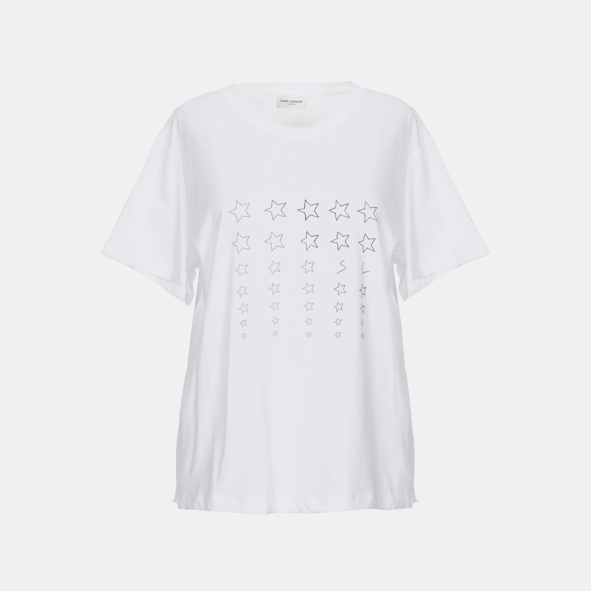 Pre-owned Saint Laurent Cotton T-shirt S In White
