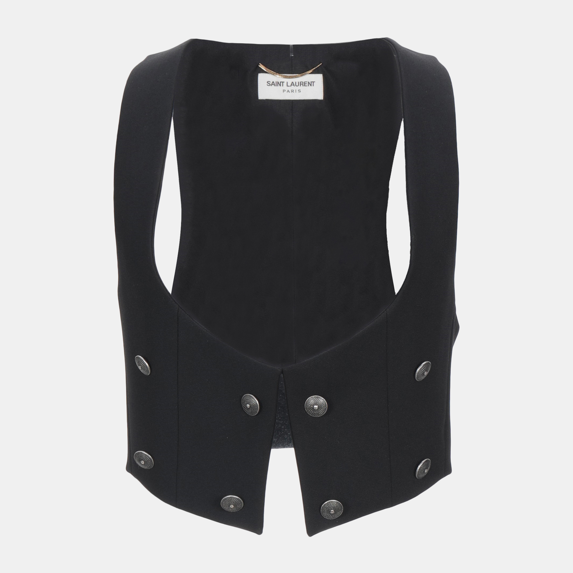 

Saint Laurent Virgin Wool Vest 40, Black