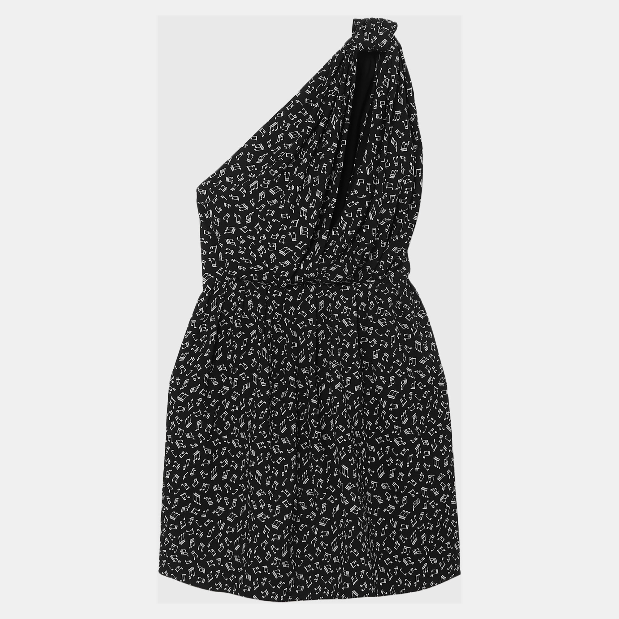 

Saint Laurent Viscose Mini Dress FR 38, Black